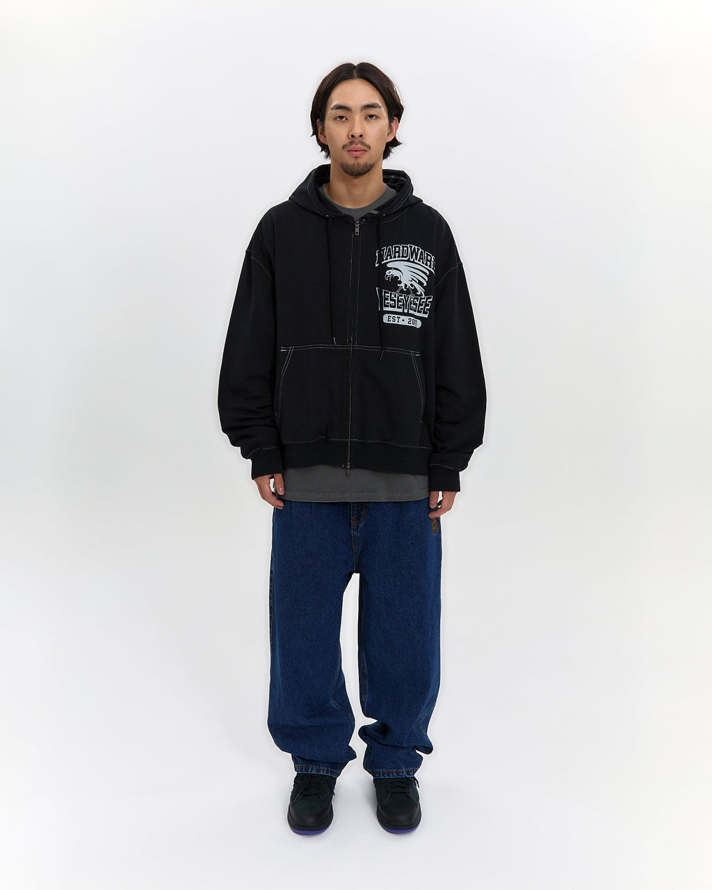 yeseyesee - Y.E.S Single Stitch Hoodie (Black) product image 10 | TRAB K-Fashion Australia