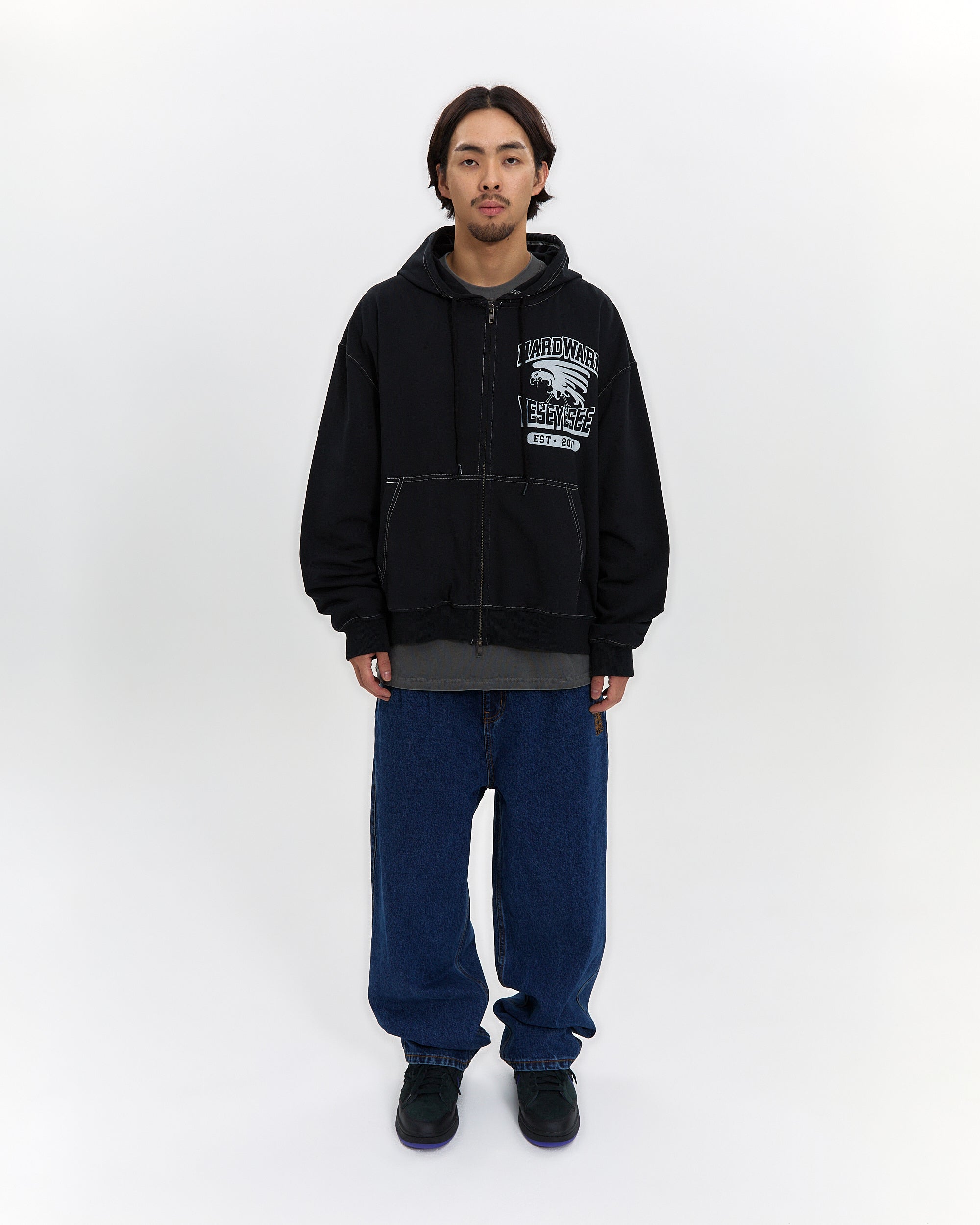 yeseyesee - Y.E.S Single Stitch Hoodie (Black) product image 10 | TRAB K-Fashion Australia