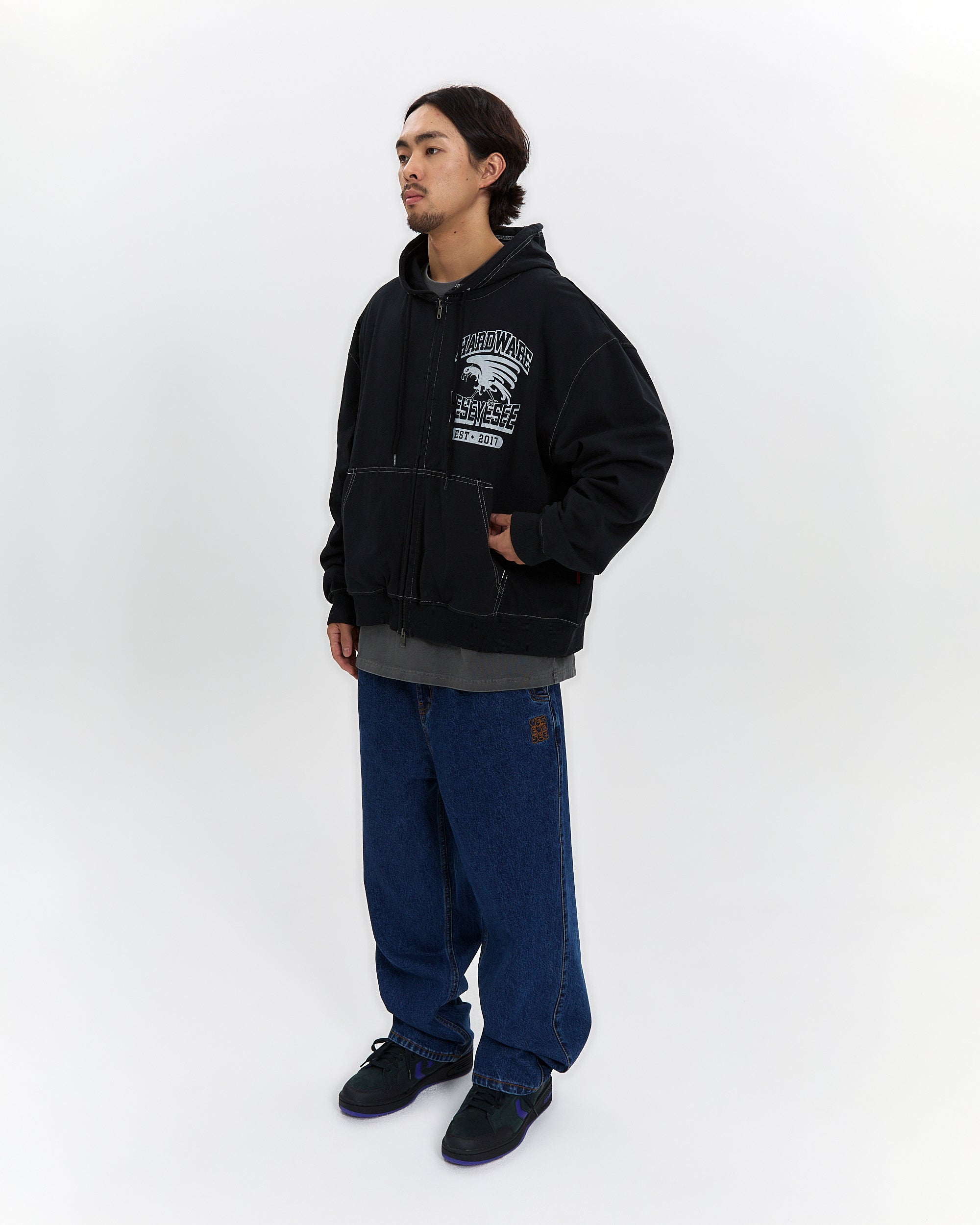 yeseyesee - Y.E.S Single Stitch Hoodie (Black) product image 11 | TRAB K-Fashion Australia