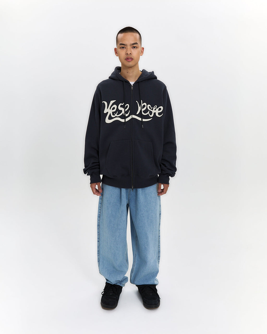 yeseyesee - Y.E.S Snail Logo Zip-Up Hoodie (Charcoal) product image 10 | TRAB K-Fashion Australia