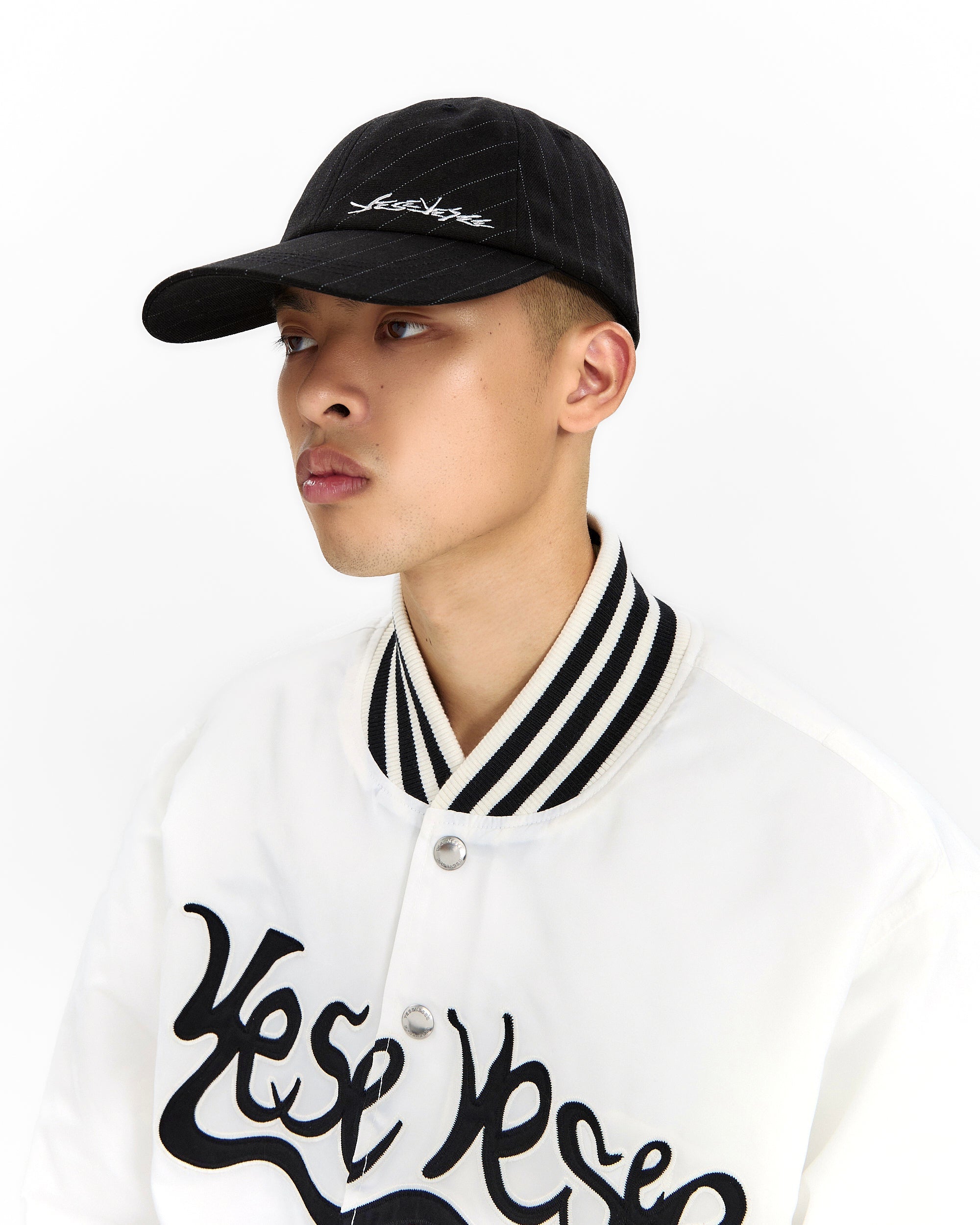 yeseyesee - Pinstripe Ball Cap (Black) product image 5 | TRAB K-Fashion Australia