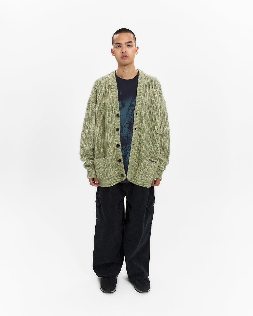 yeseyesee - Speckle Yarn Knit Cardigan (Green) product image 7 | TRAB K-Fashion Australia