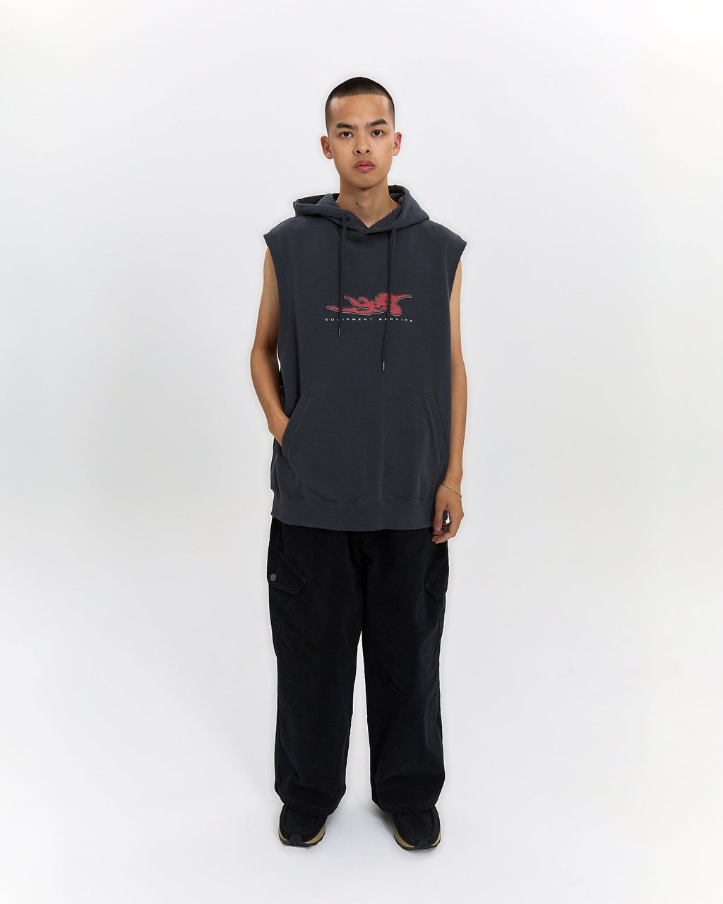 yeseyesee - Y.E.S Hooded Vest (Charcoal) product image 10 | TRAB K-Fashion Australia