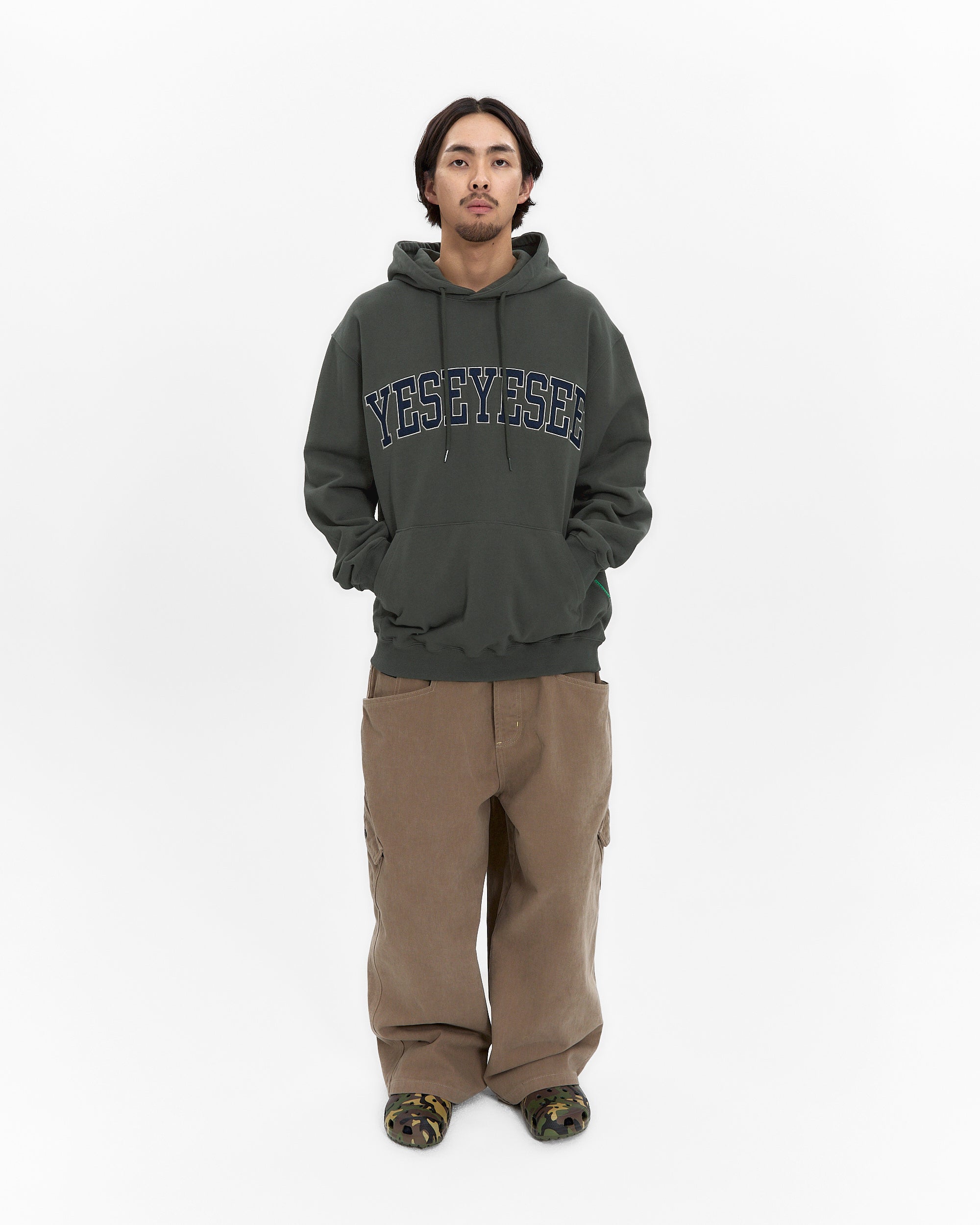 yeseyesee - Arch Logo Hoodie (Khaki) product image 7 | TRAB K-Fashion Australia