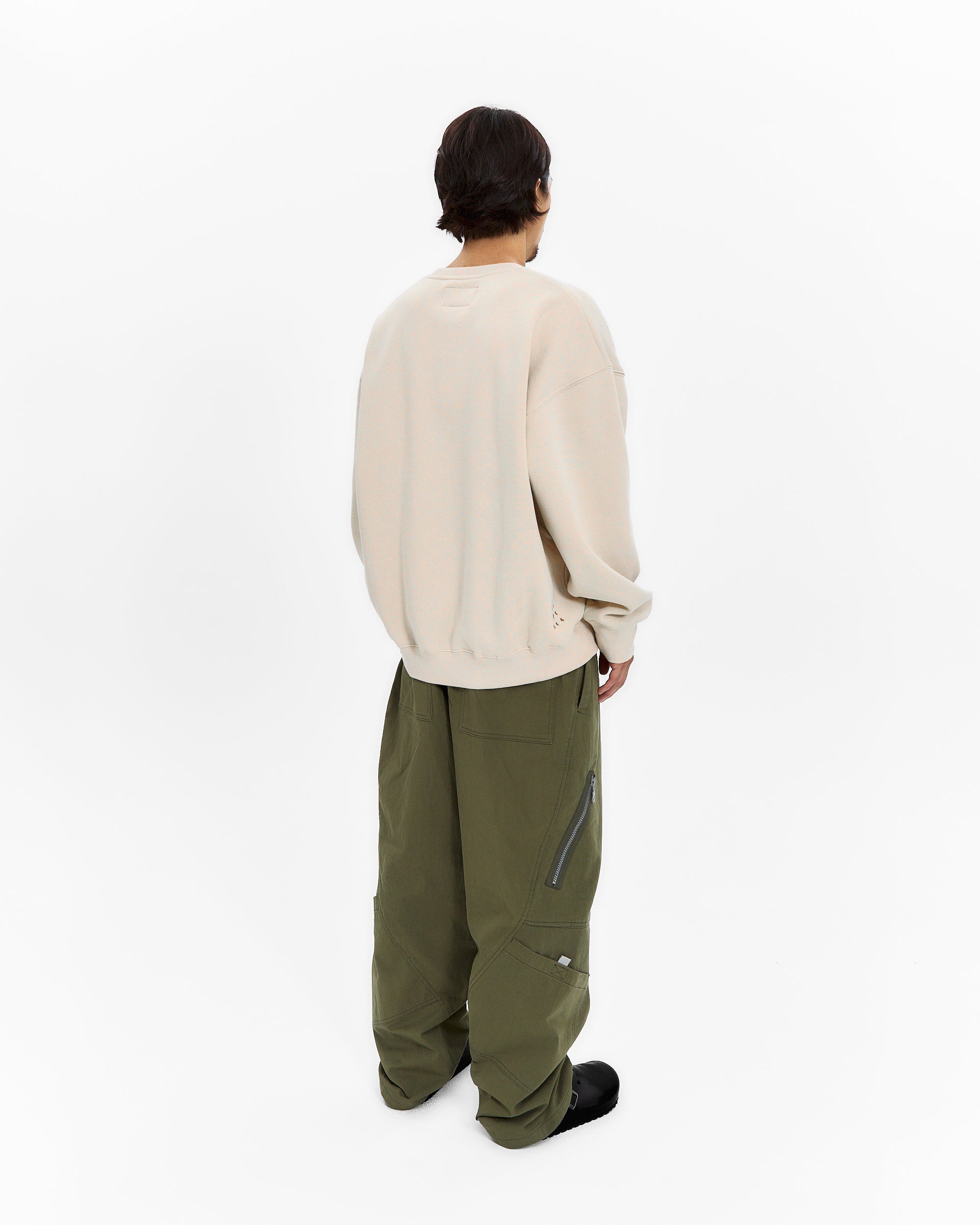 yeseyesee - Y.E.S Checkered Logo Sweatshirt (Ecru) product image 9 | TRAB K-Fashion Australia