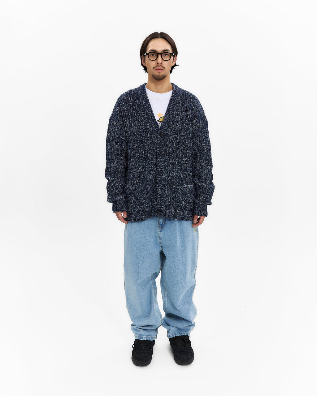 yeseyesee - Speckle Yarn Knit Cardigan (Blue) product image 6 | TRAB K-Fashion Australia