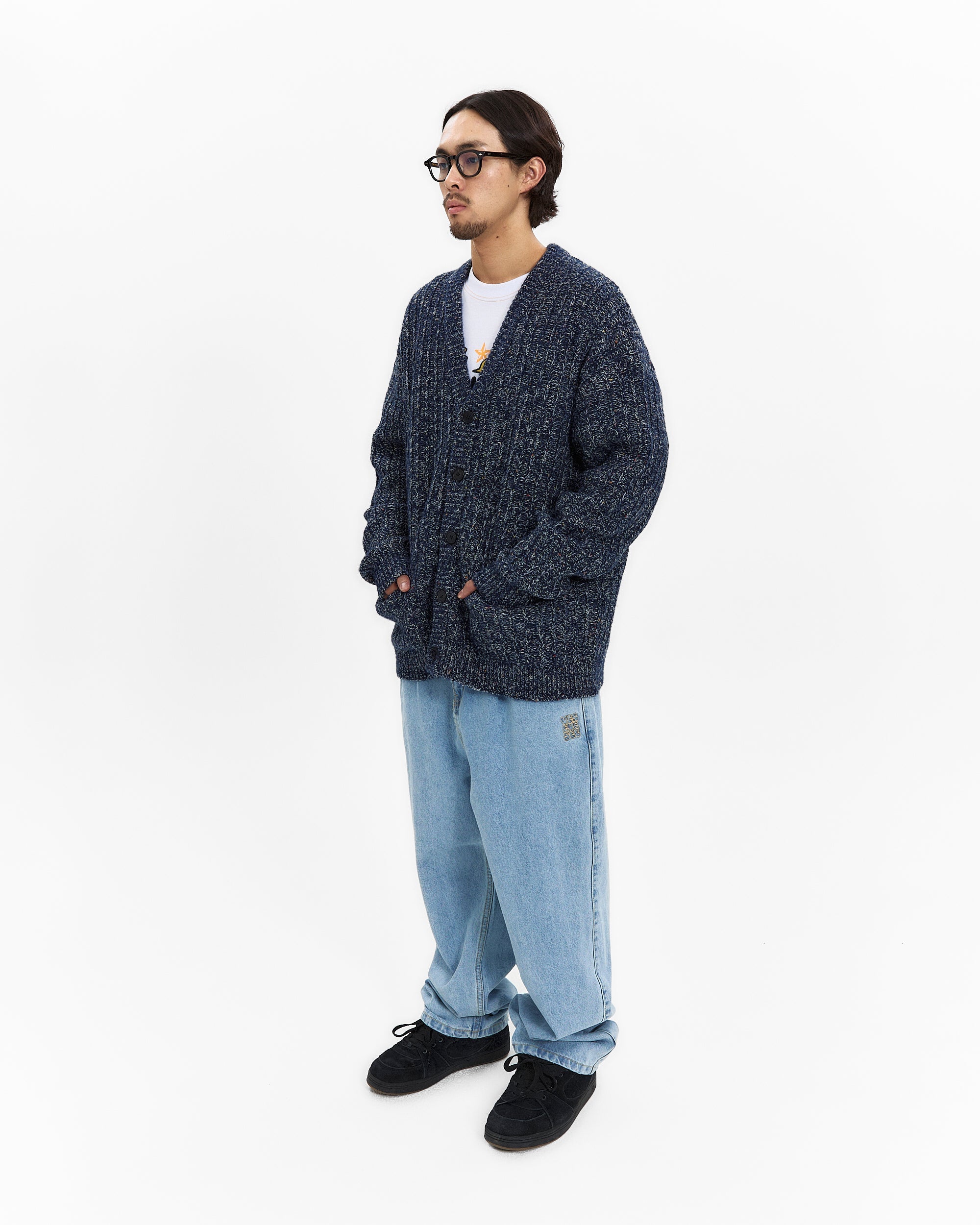 yeseyesee - Speckle Yarn Knit Cardigan (Blue) product image 7 | TRAB K-Fashion Australia