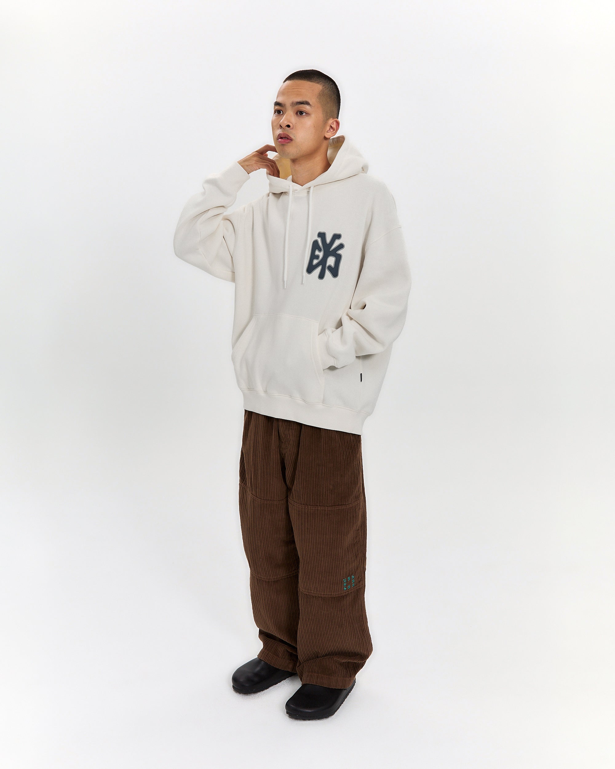 yeseyesee - Y.E.S Athlete Logo Hoodie (Off White) product image 8 | TRAB K-Fashion Australia