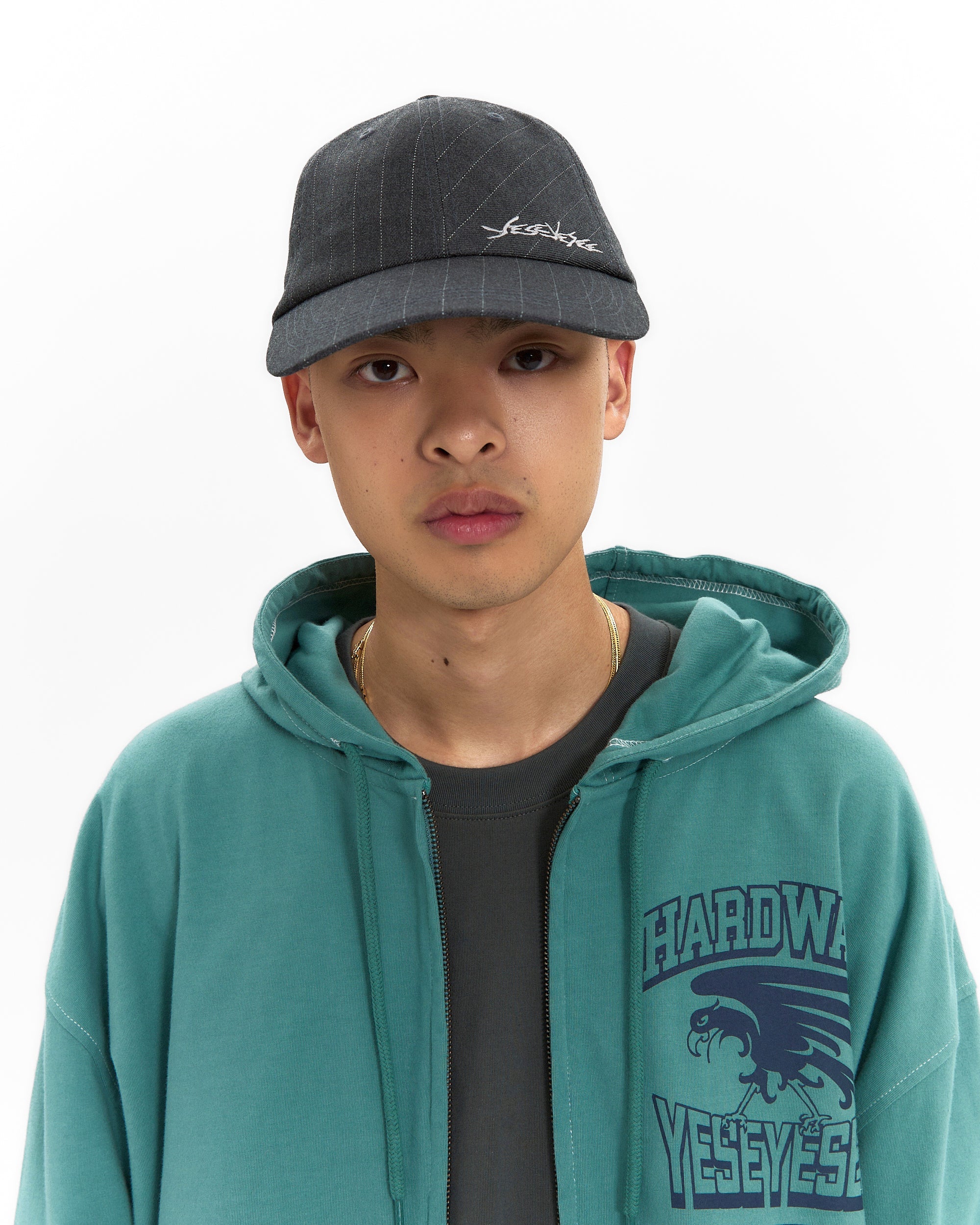 yeseyesee - Pinstripe Ball Cap (Grey) product image 4 | TRAB K-Fashion Australia