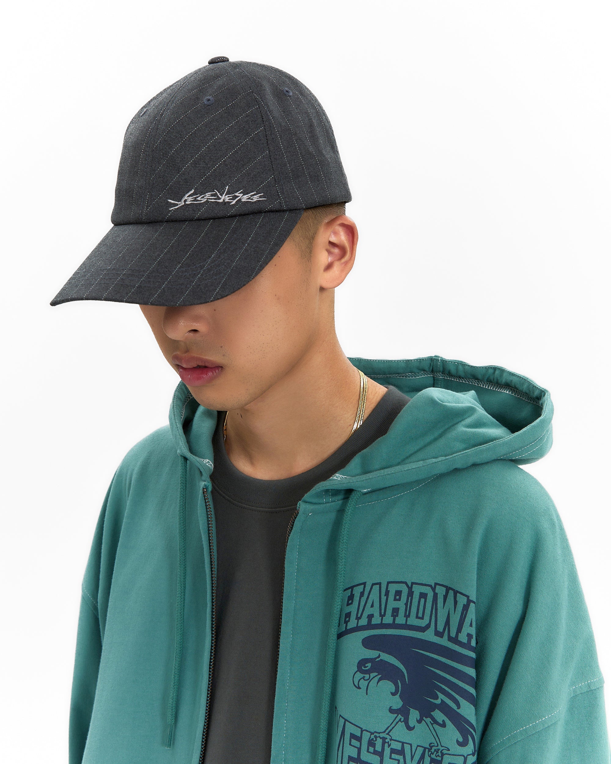 yeseyesee - Pinstripe Ball Cap (Grey) product image 5 | TRAB K-Fashion Australia