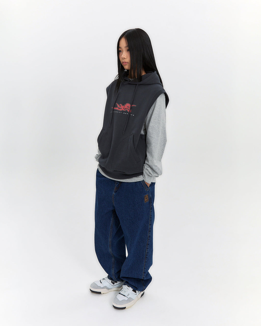 yeseyesee - Y.E.S Hooded Vest (Charcoal) product image 8 | TRAB K-Fashion Australia