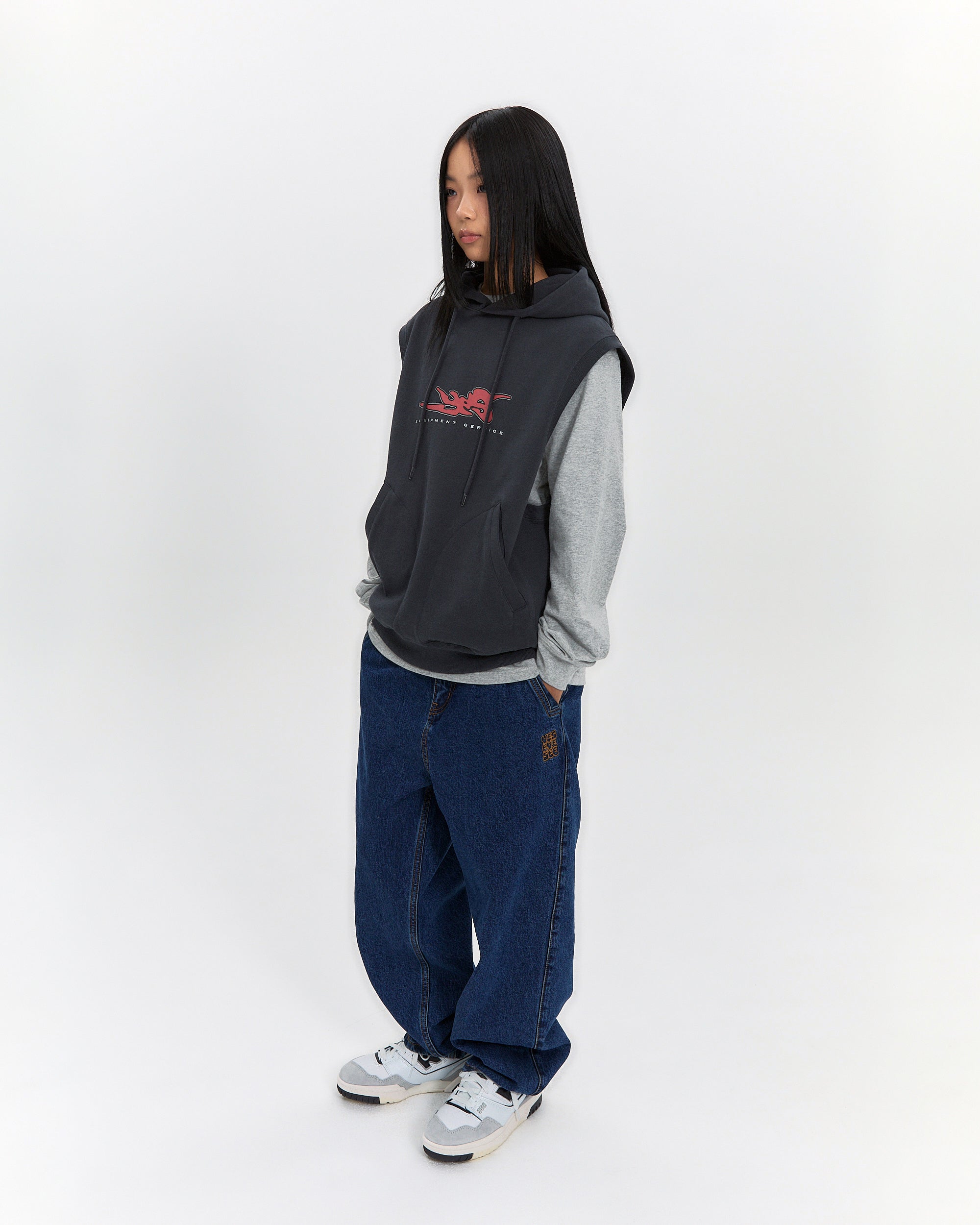 yeseyesee - Y.E.S Hooded Vest (Charcoal) product image 8 | TRAB K-Fashion Australia