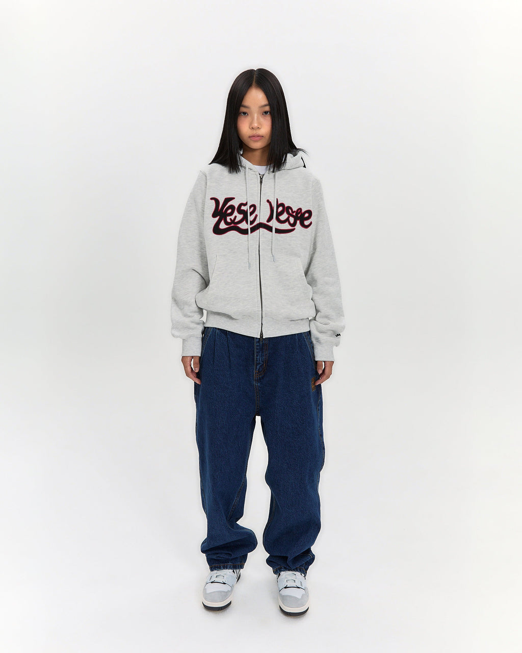 yeseyesee - Y.E.S Snail Logo Zip-Up Hoodie (Light Grey) product image 7 | TRAB K-Fashion Australia