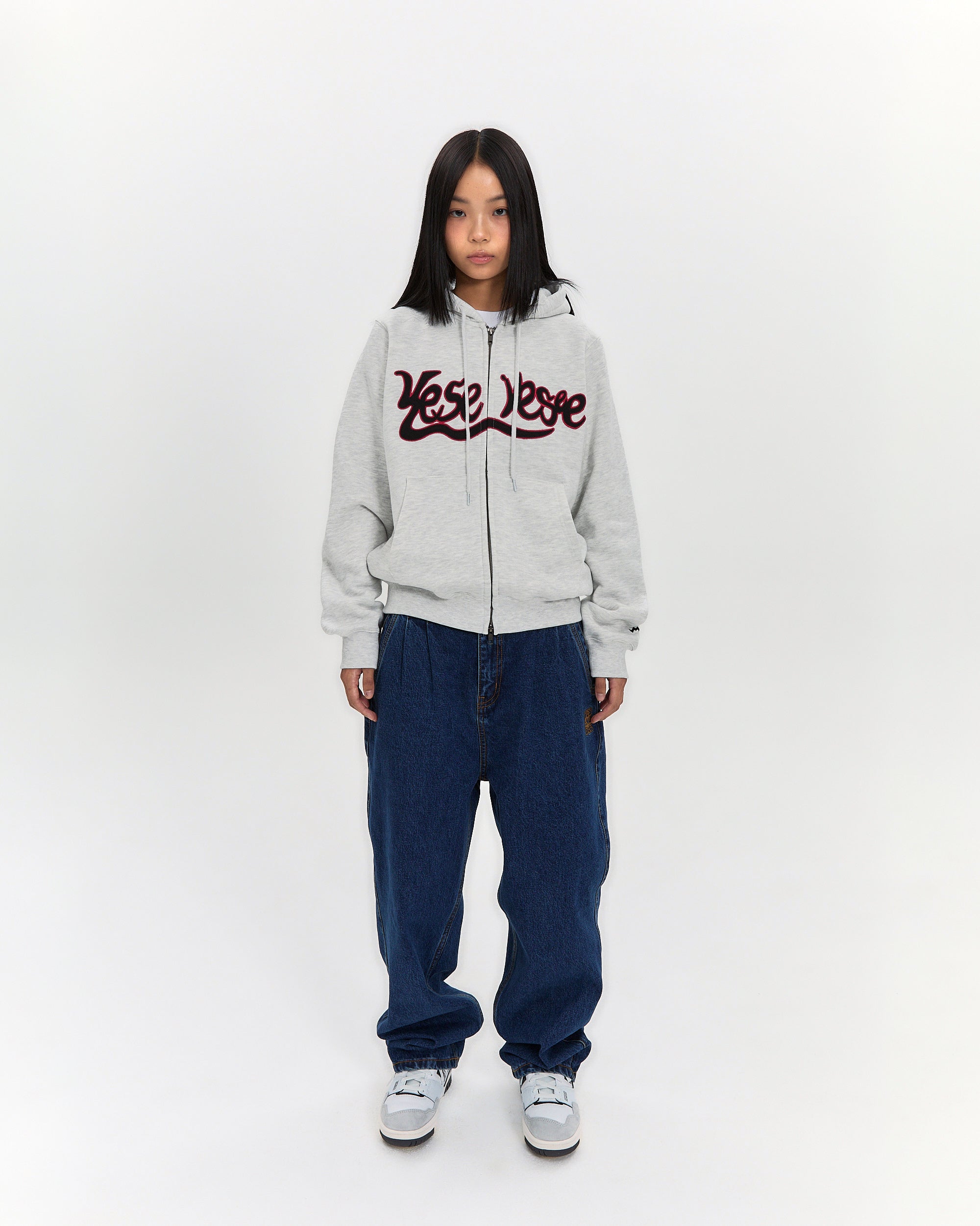 yeseyesee - Y.E.S Snail Logo Zip-Up Hoodie (Light Grey) product image 7 | TRAB K-Fashion Australia