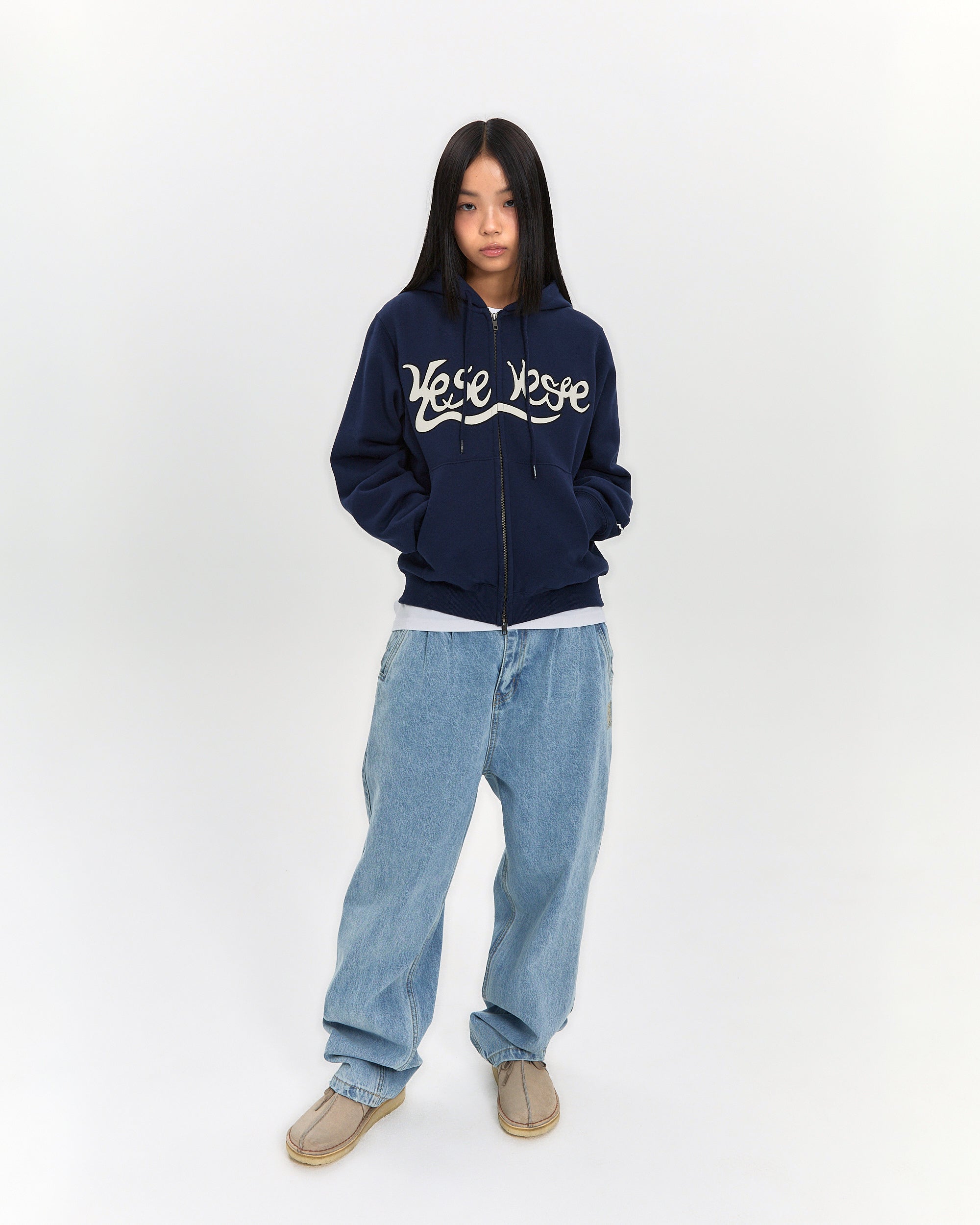 yeseyesee - Y.E.S Snail Logo Zip-Up Hoodie (Navy) product image 7 | TRAB K-Fashion Australia