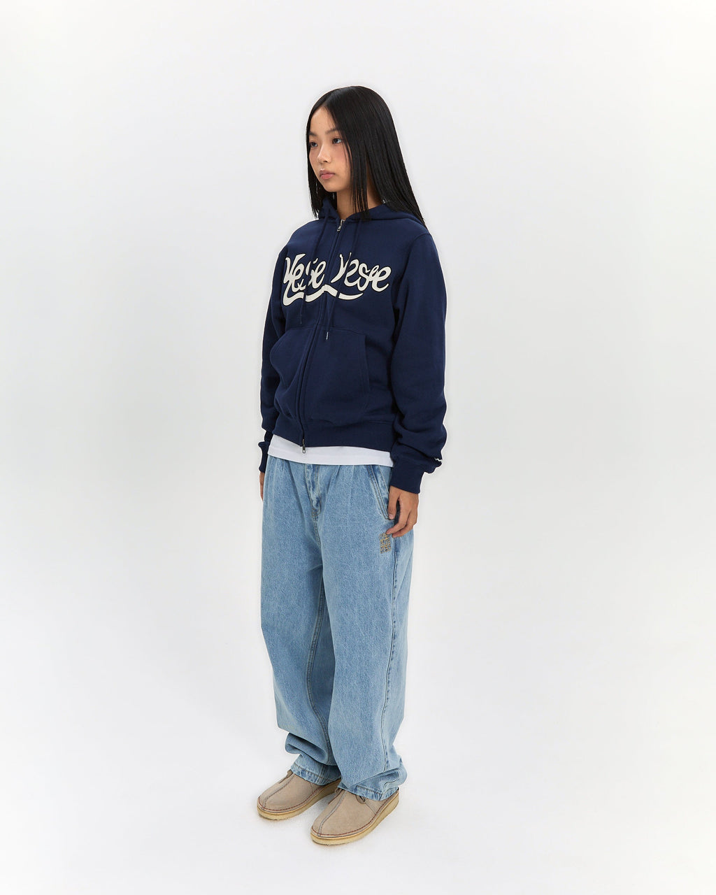 yeseyesee - Y.E.S Snail Logo Zip-Up Hoodie (Navy) product image 8 | TRAB K-Fashion Australia