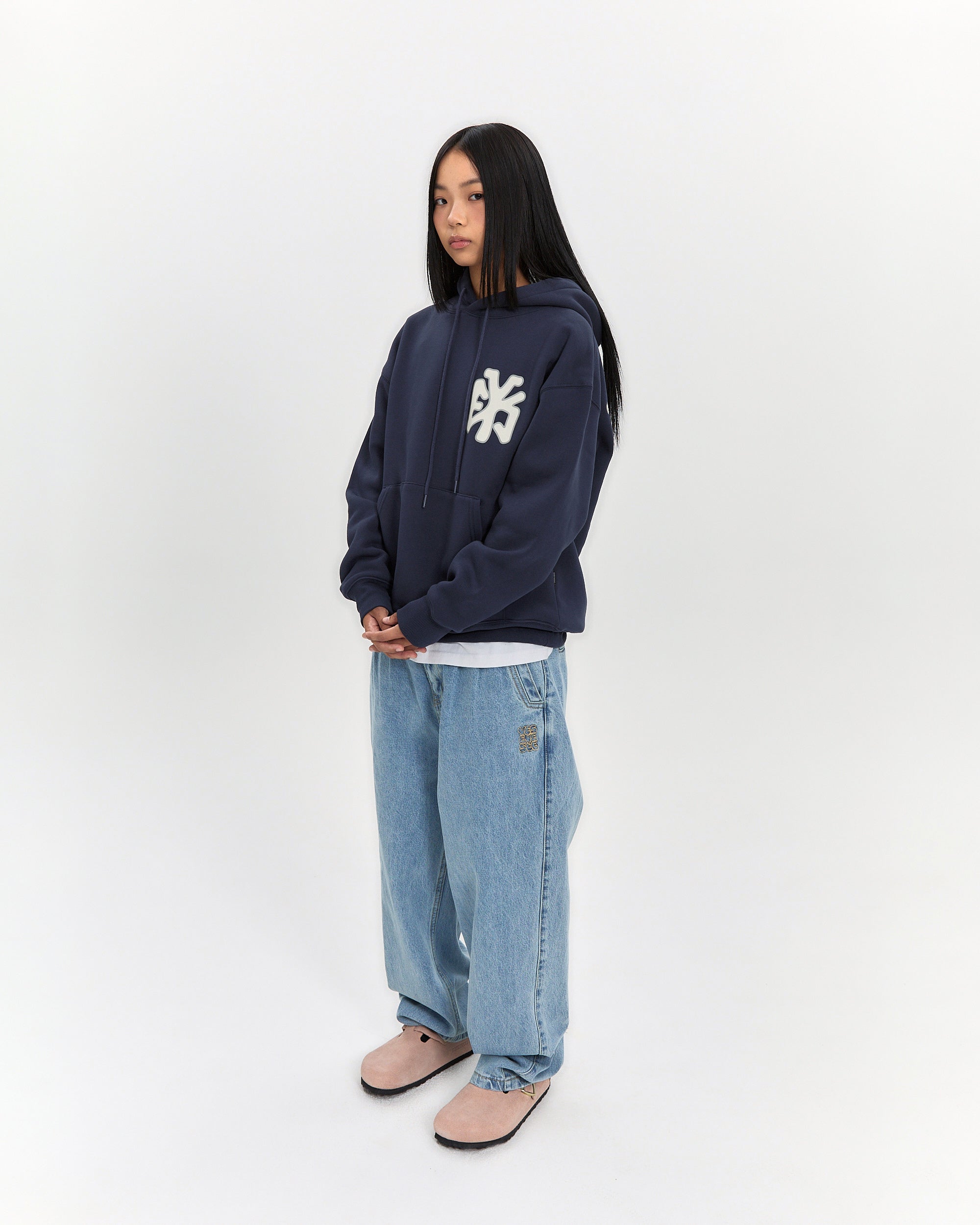 yeseyesee - Y.E.S Athlete Logo Hoodie (Light Navy) product image 8 | TRAB K-Fashion Australia