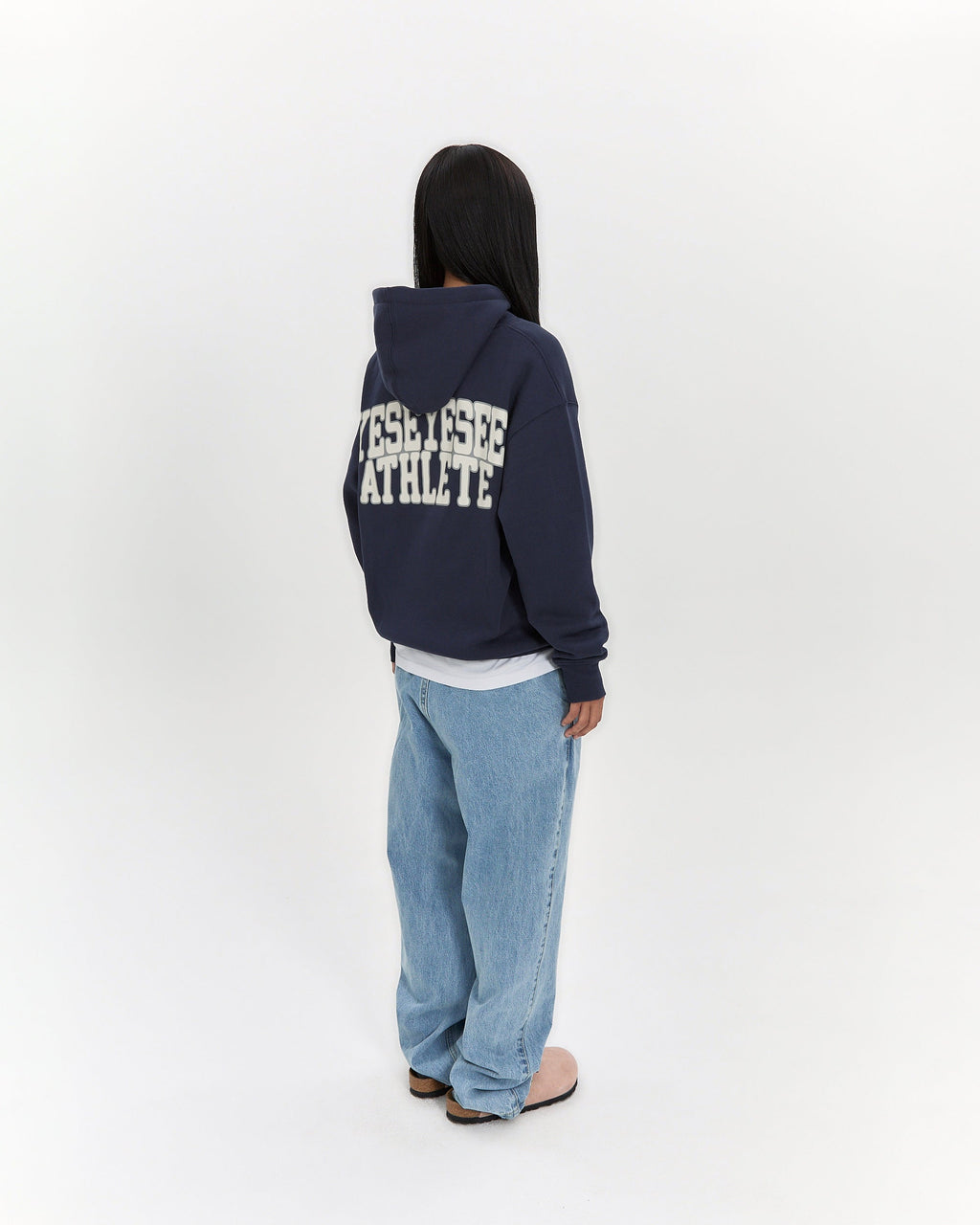 yeseyesee - Y.E.S Athlete Logo Hoodie (Light Navy) product image 9 | TRAB K-Fashion Australia