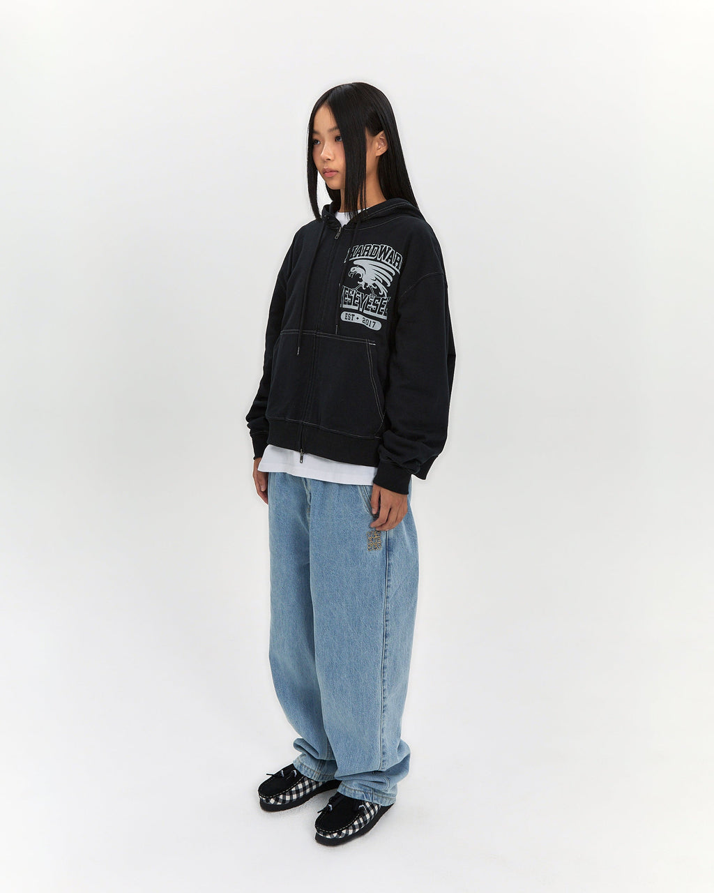 yeseyesee - Y.E.S Single Stitch Hoodie (Black) product image 8 | TRAB K-Fashion Australia