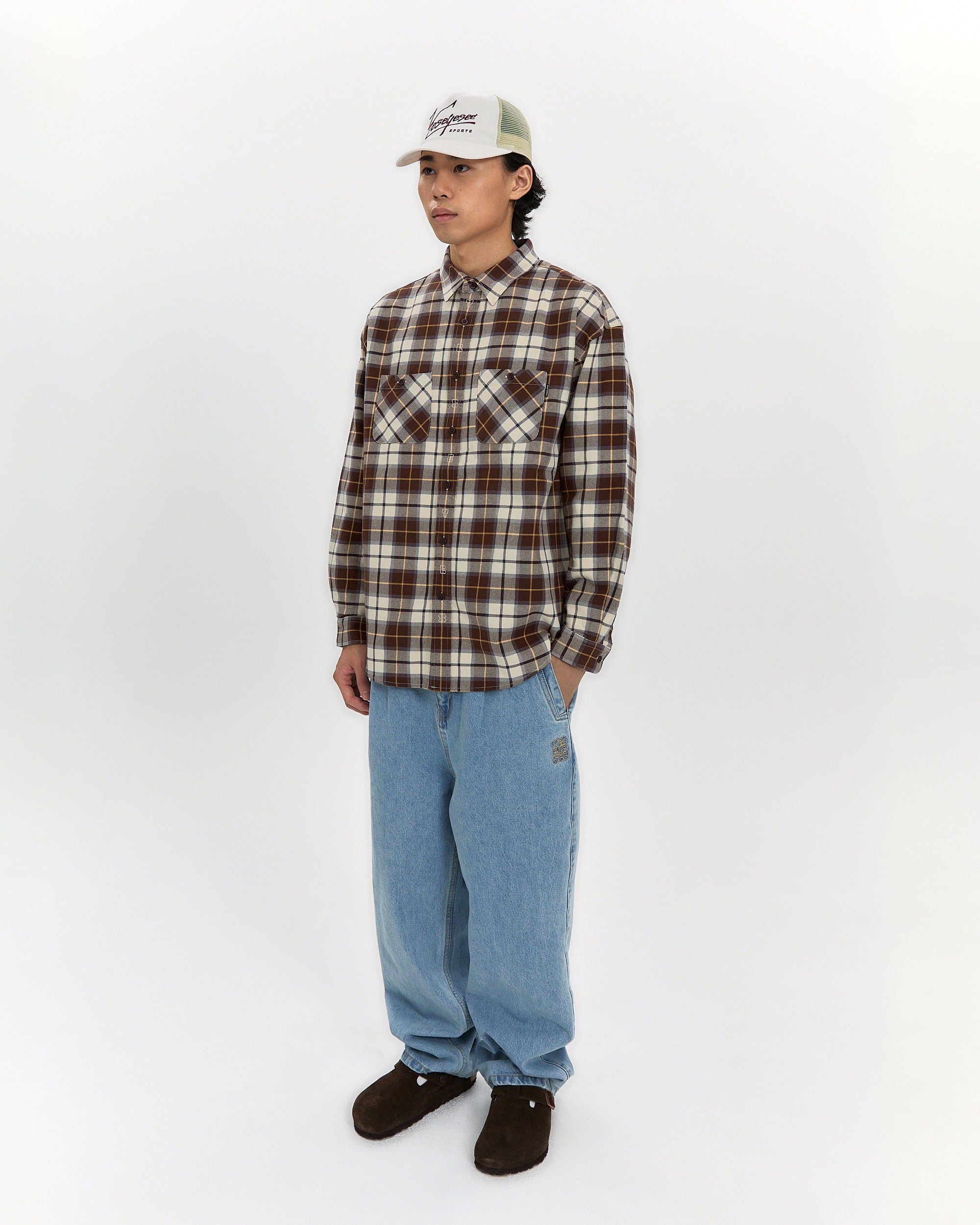 yeseyesee - Plop Check Shirt (Brown) product image 8 | TRAB K-Fashion Australia