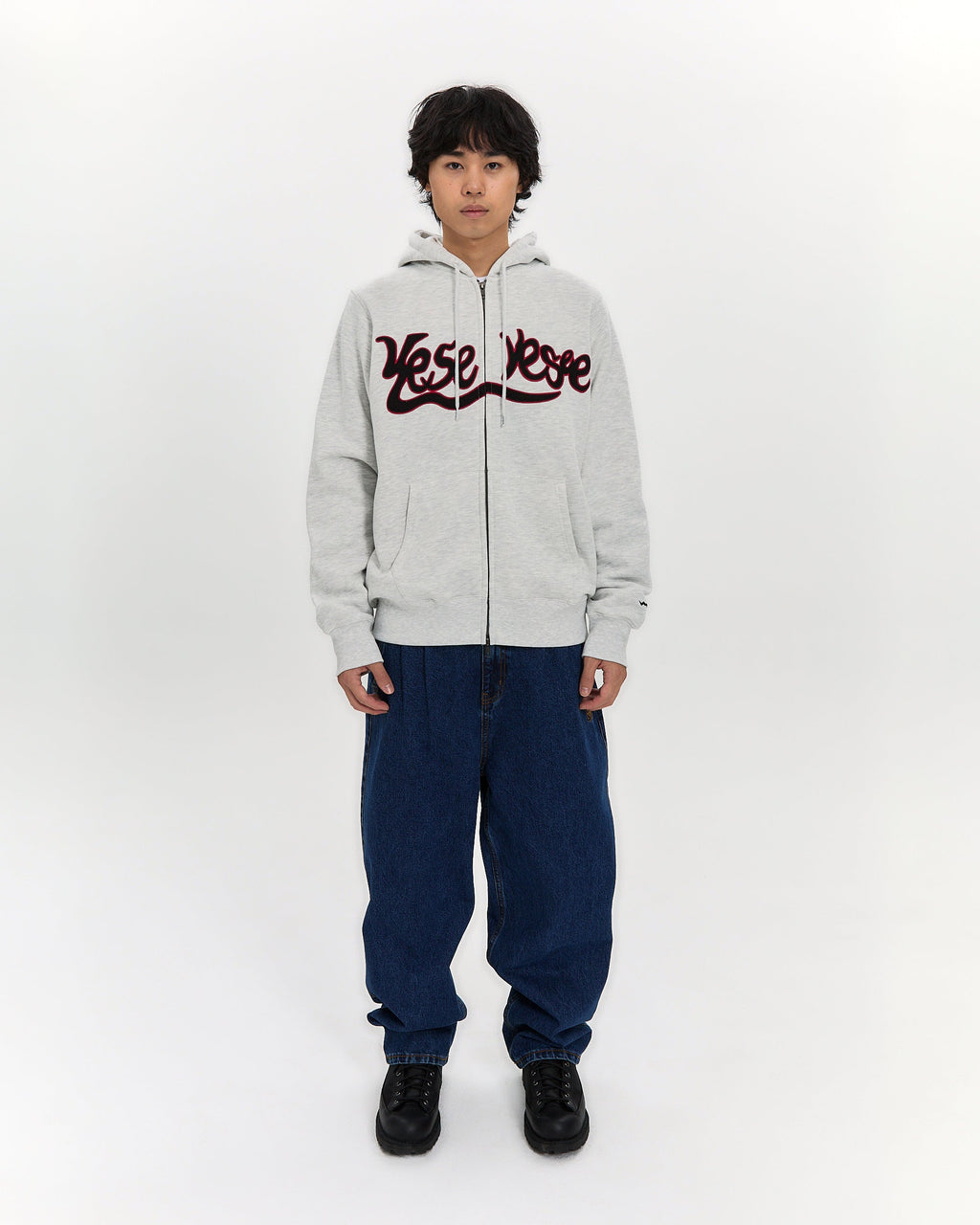 yeseyesee - Y.E.S Snail Logo Zip-Up Hoodie (Light Grey) product image 10 | TRAB K-Fashion Australia