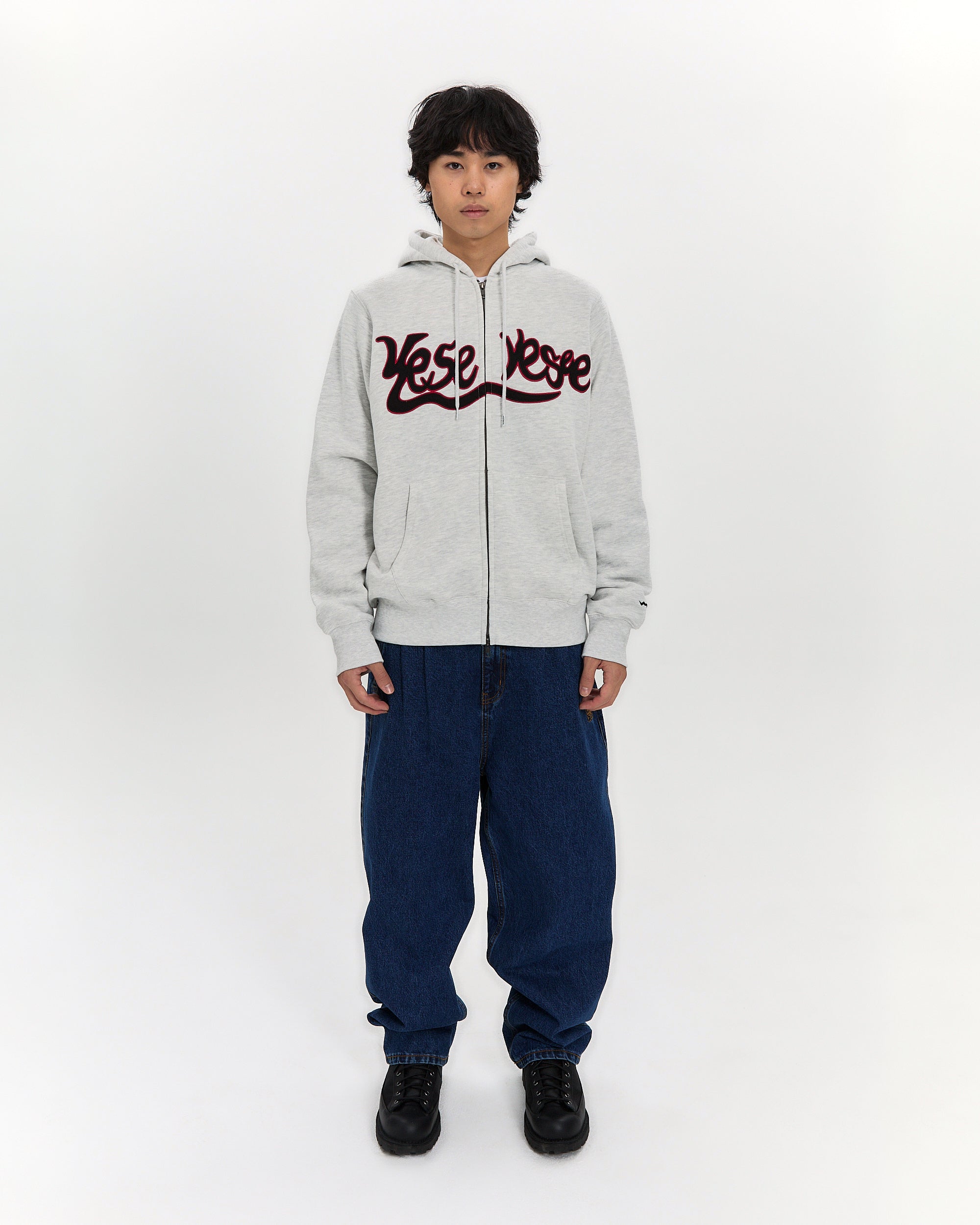 yeseyesee - Y.E.S Snail Logo Zip-Up Hoodie (Light Grey) product image 10 | TRAB K-Fashion Australia
