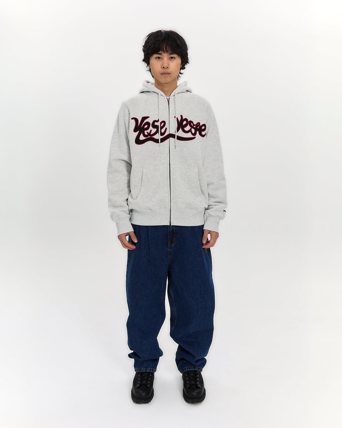 yeseyesee - Y.E.S Snail Logo Zip-Up Hoodie (Light Grey) product image 10 | TRAB K-Fashion Australia