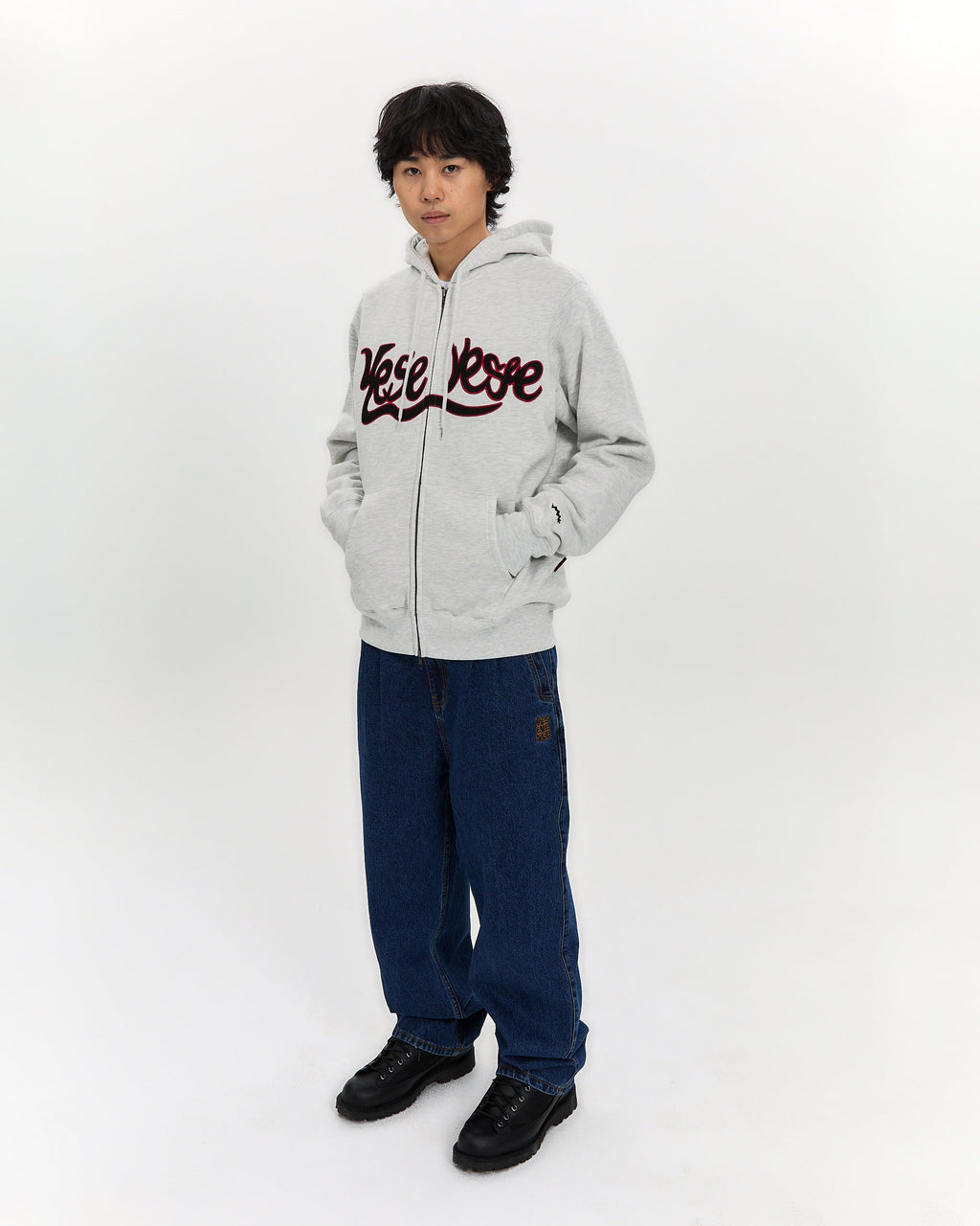 yeseyesee - Y.E.S Snail Logo Zip-Up Hoodie (Light Grey) product image 11 | TRAB K-Fashion Australia