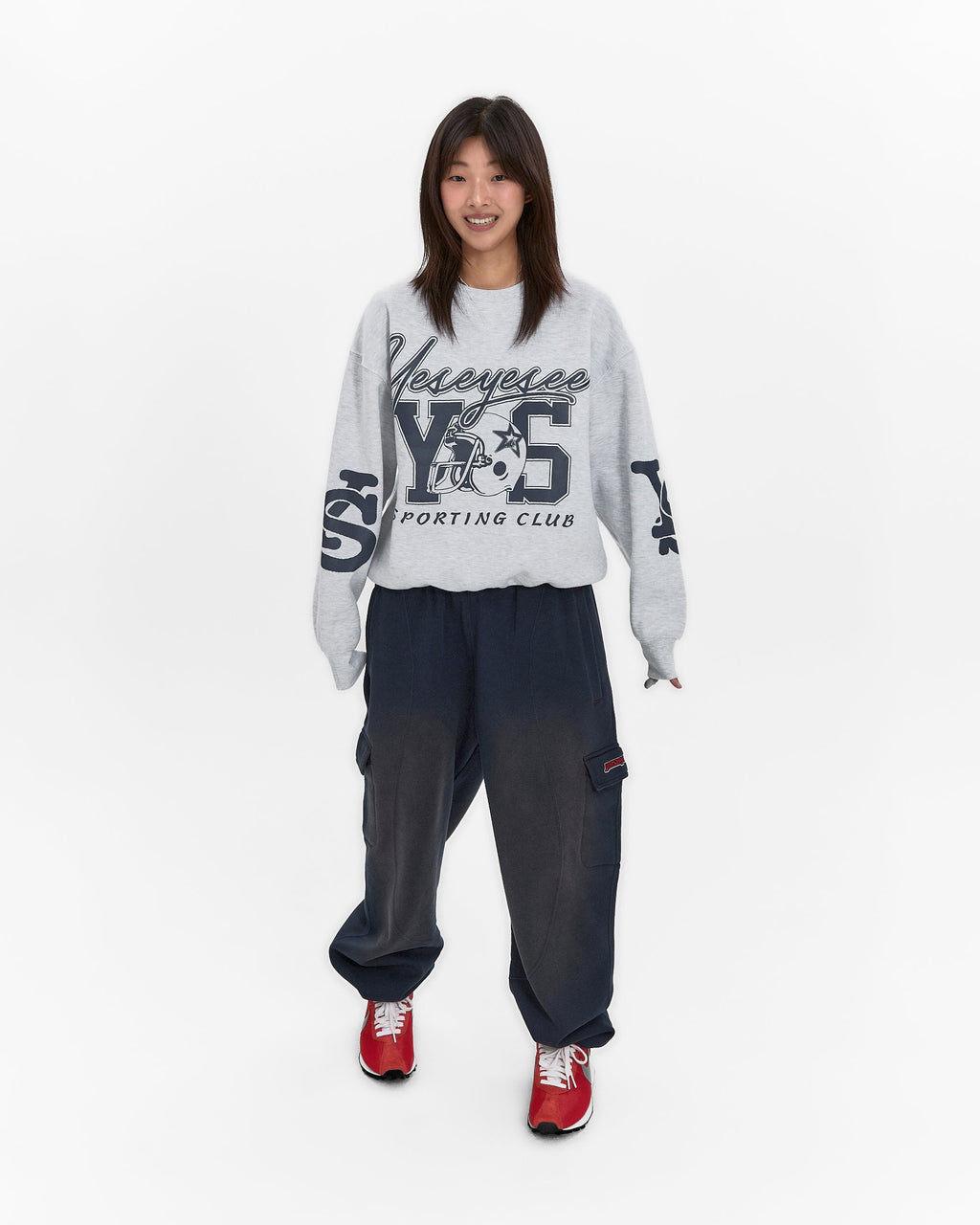 yeseyesee - Y.E.S Sporting Club Sweatshirt (Light Grey) product image 7 | TRAB K-Fashion Australia