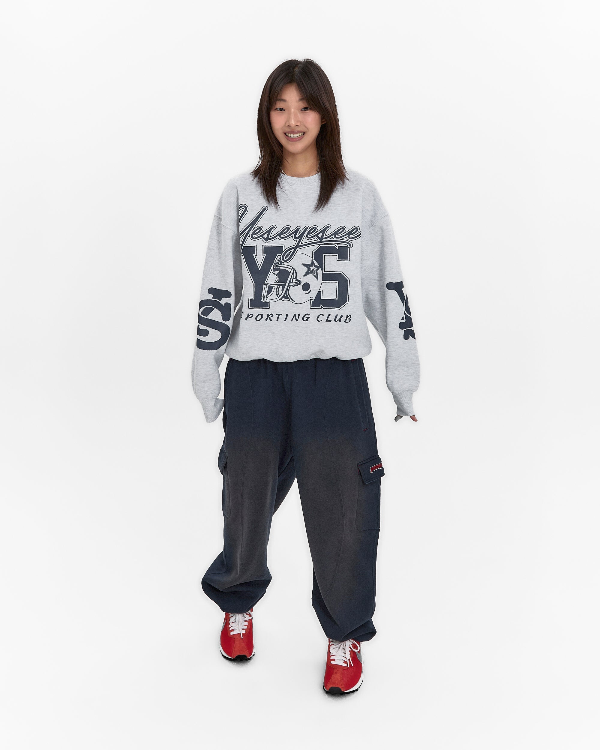 yeseyesee - Y.E.S Sporting Club Sweatshirt (Light Grey) product image 7 | TRAB K-Fashion Australia