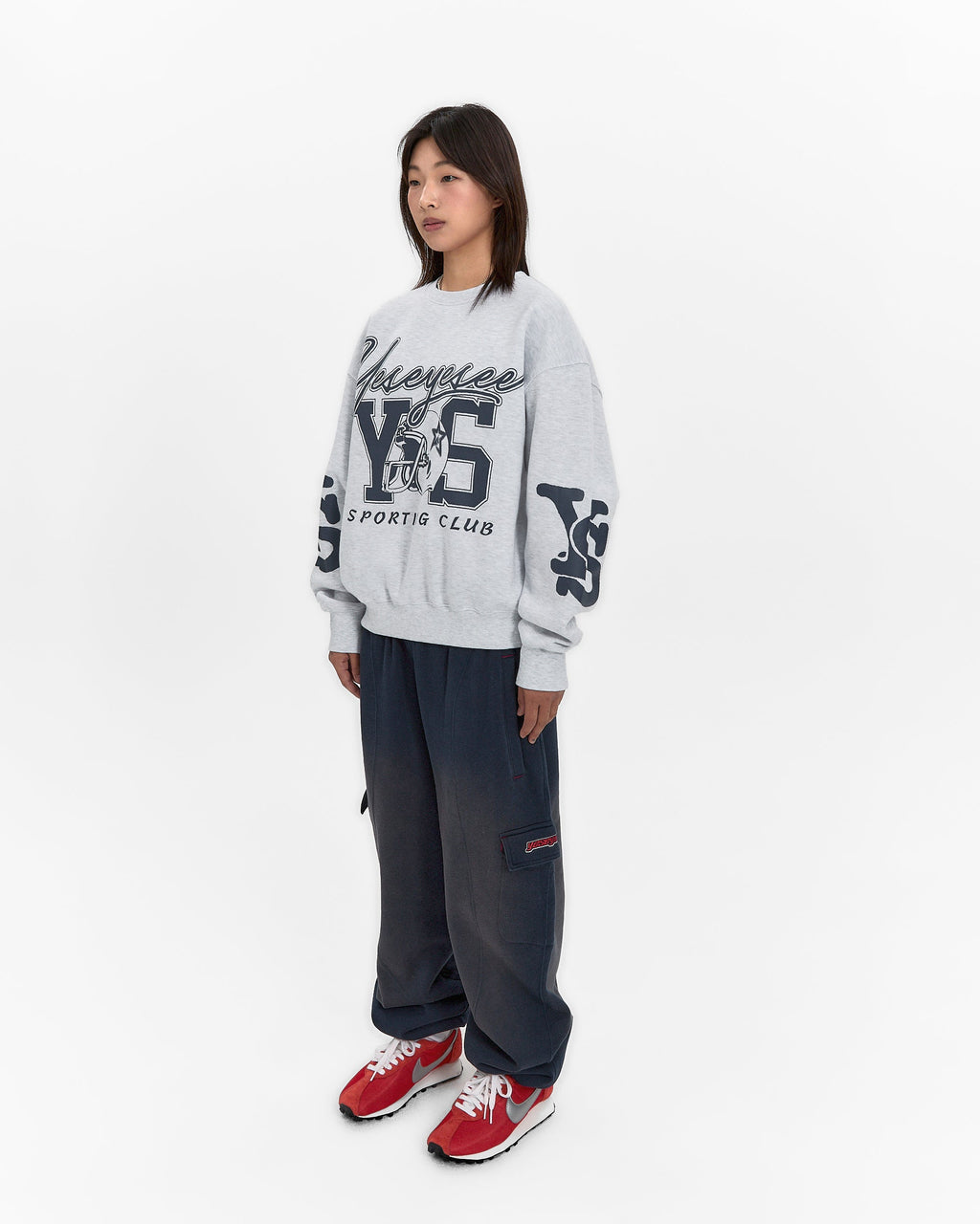 yeseyesee - Y.E.S Sporting Club Sweatshirt (Light Grey) product image 8 | TRAB K-Fashion Australia