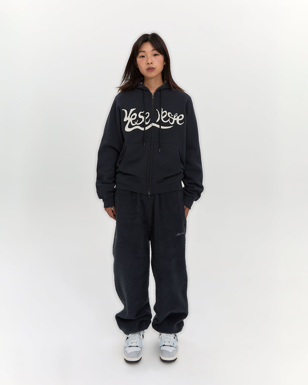 yeseyesee - Y.E.S Snail Logo Zip-Up Hoodie (Charcoal) product image 7 | TRAB K-Fashion Australia