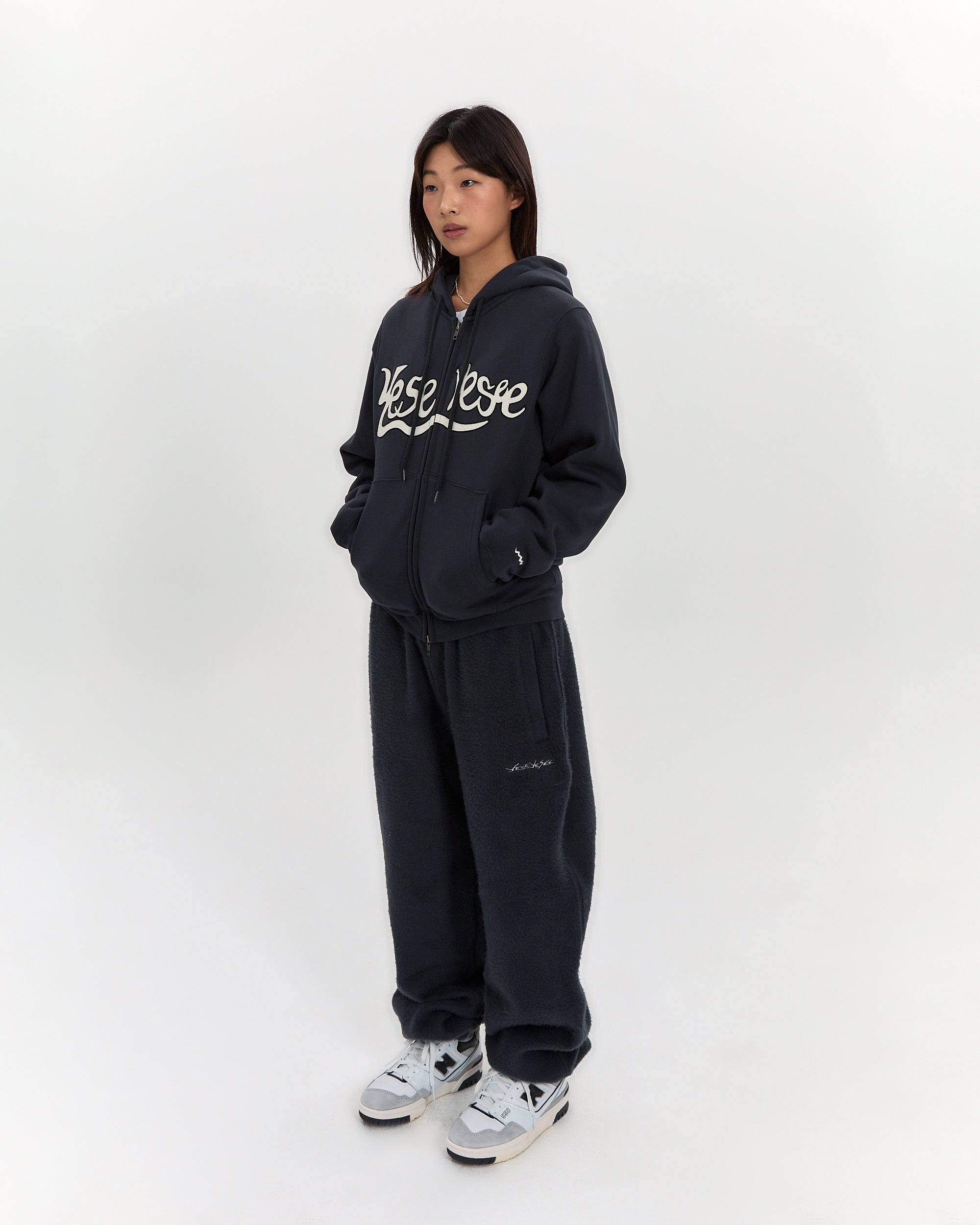 yeseyesee - Y.E.S Snail Logo Zip-Up Hoodie (Charcoal) product image 8 | TRAB K-Fashion Australia