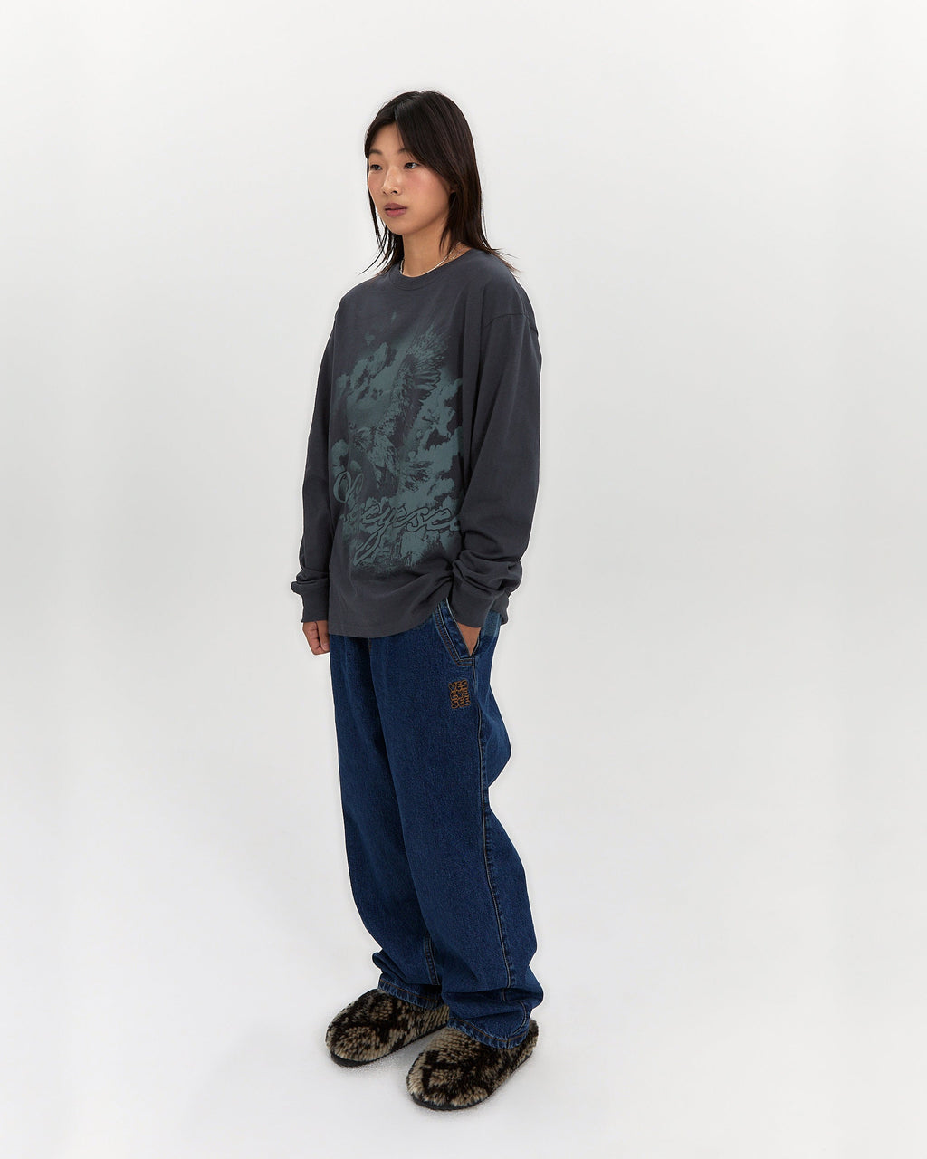 yeseyesee - Two Tucked Denim Pants (Indigo) product image 8 | TRAB K-Fashion Australia