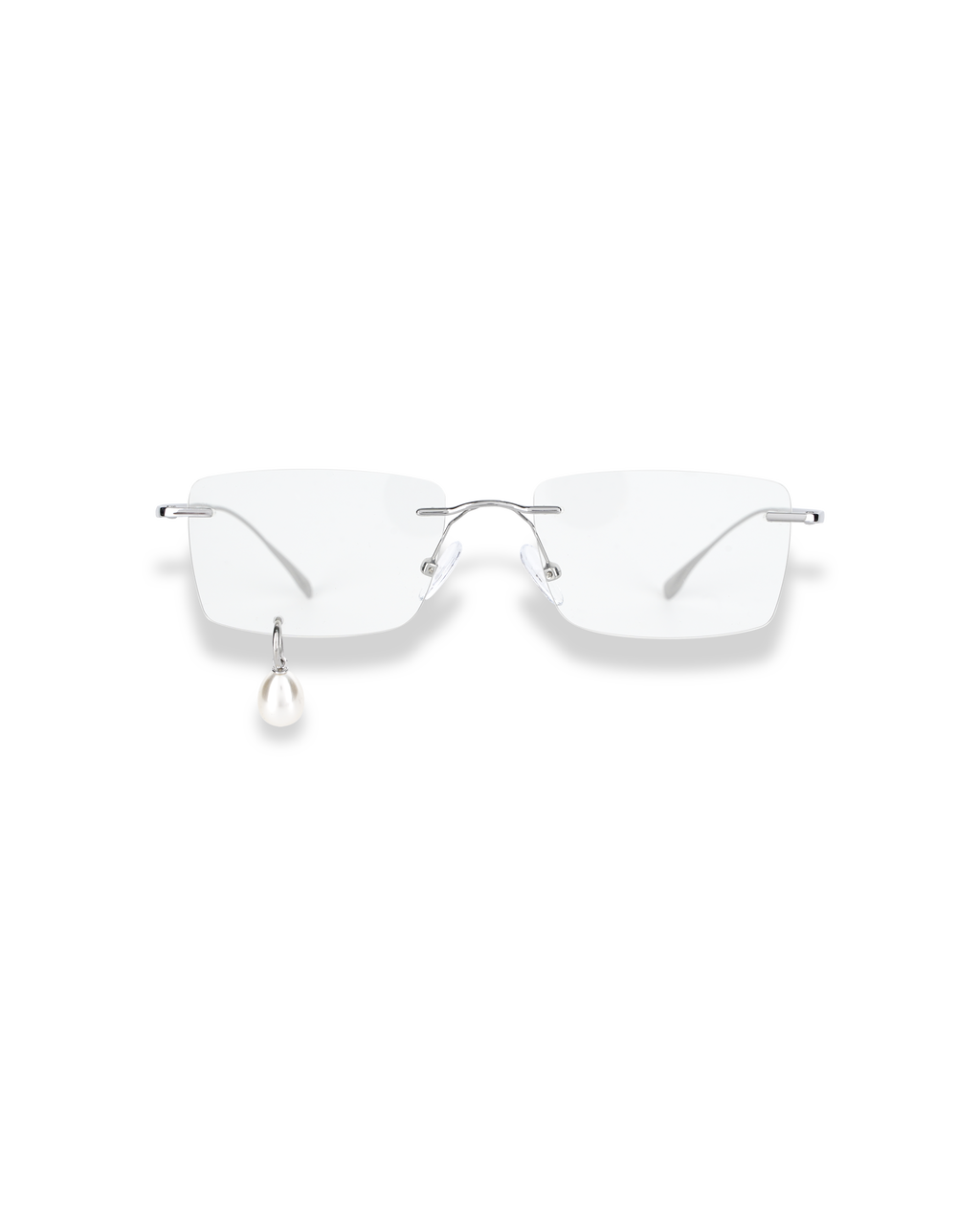 Kimhe Kim - Frameless Pearl Tear Square Glasses (Silver) product image 2 | TRAB K-Fashion Australia