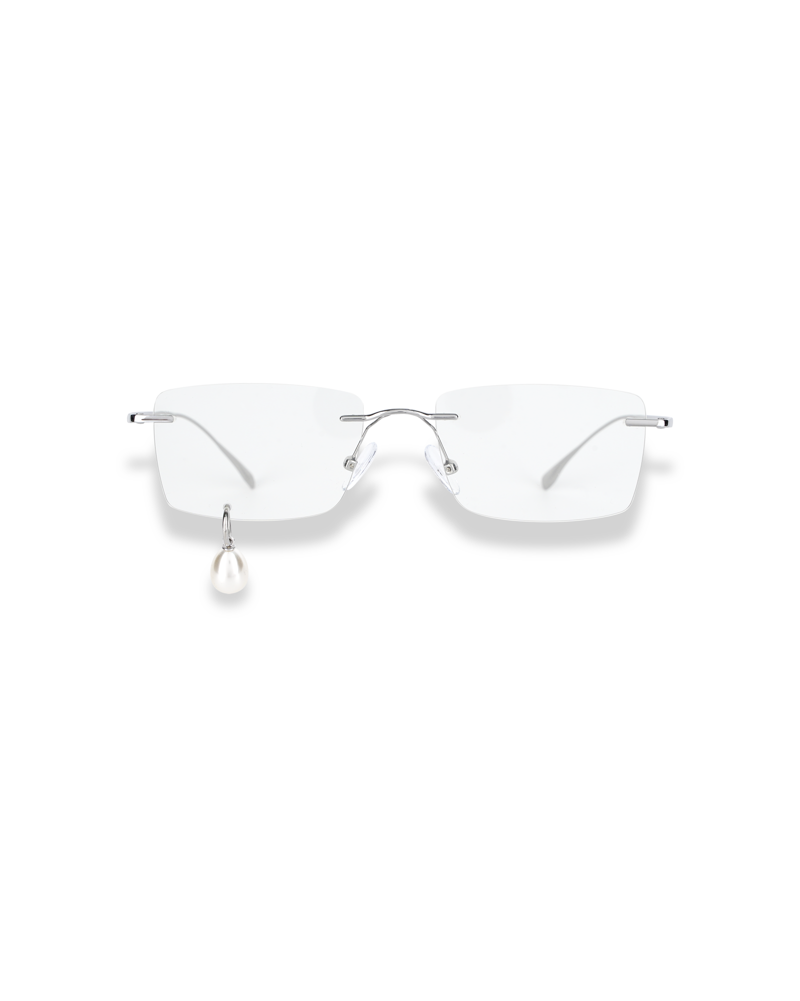 Kimhe Kim - Frameless Pearl Tear Square Glasses (Silver) product image 2 | TRAB K-Fashion Australia