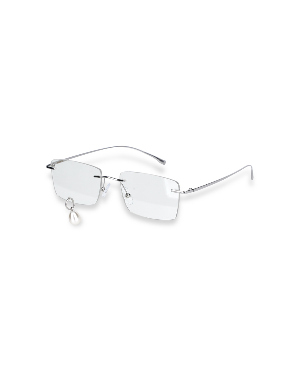 Kimhe Kim - Frameless Pearl Tear Square Glasses (Silver) product image 3 | TRAB K-Fashion Australia