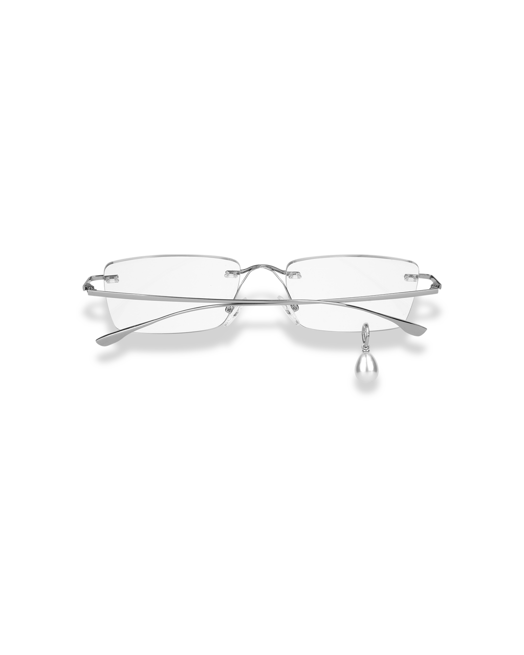 Kimhe Kim - Frameless Pearl Tear Square Glasses (Silver) product image 5 | TRAB K-Fashion Australia