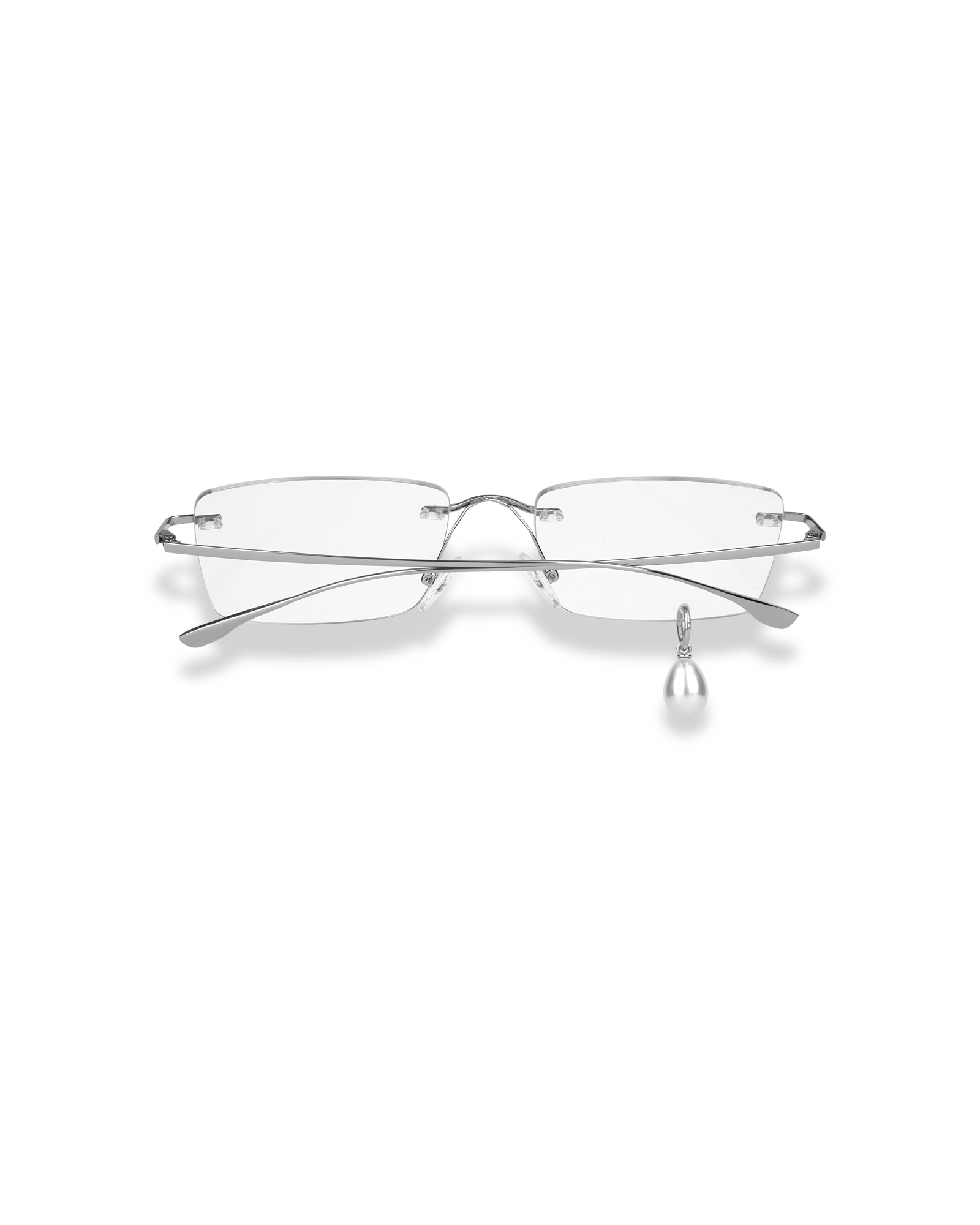 Kimhe Kim - Frameless Pearl Tear Square Glasses (Silver) product image 5 | TRAB K-Fashion Australia