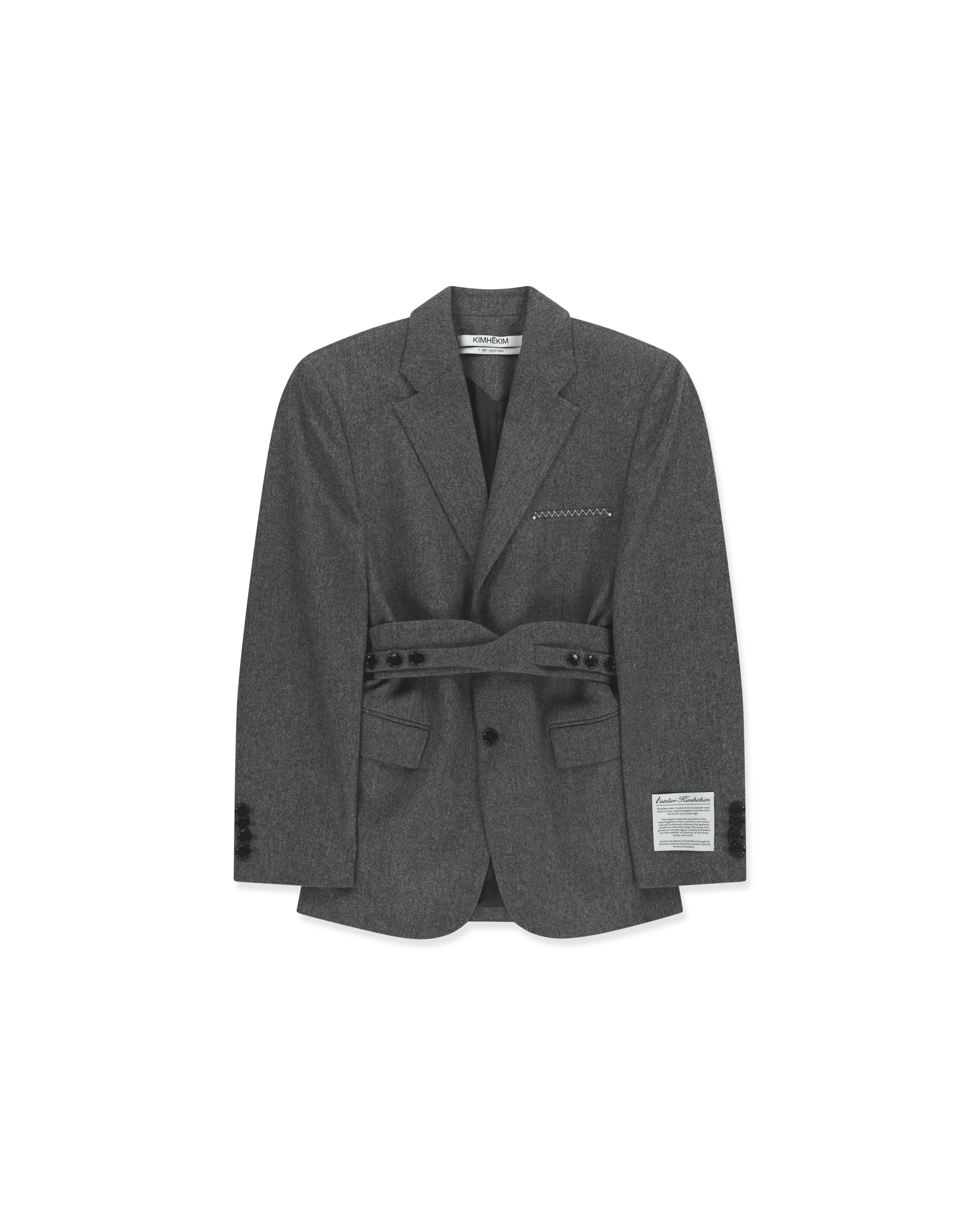 Kimhe Kim - Daniel Jacket With Belt (Grey) product image 17 | TRAB K-Fashion Australia