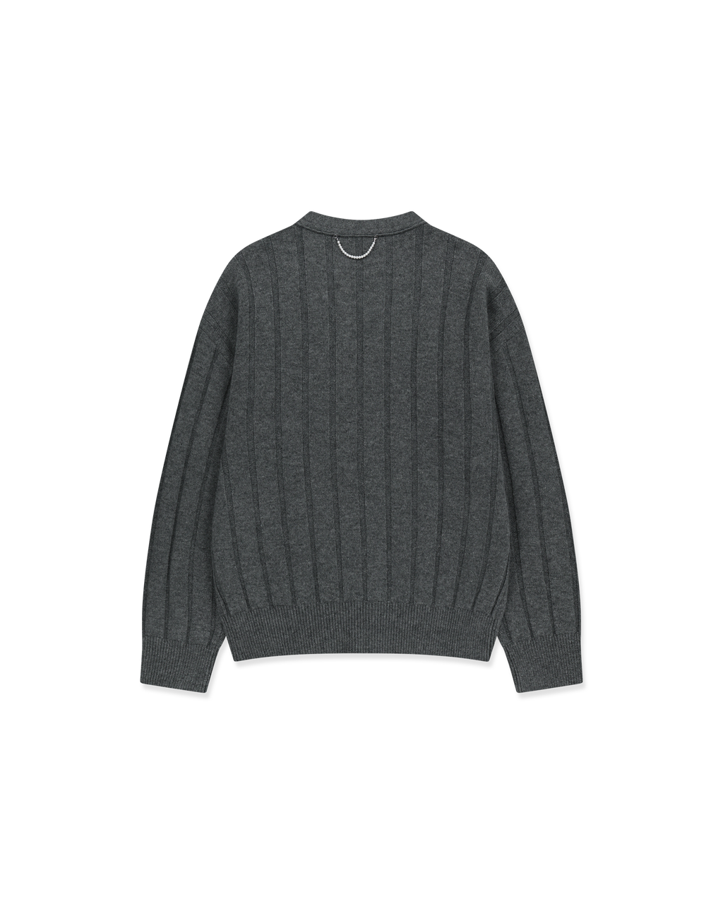 Kimhe Kim - Heart Patch V-Neck Cardigan (Melange Dark Grey) product image 11 | TRAB K-Fashion Australia