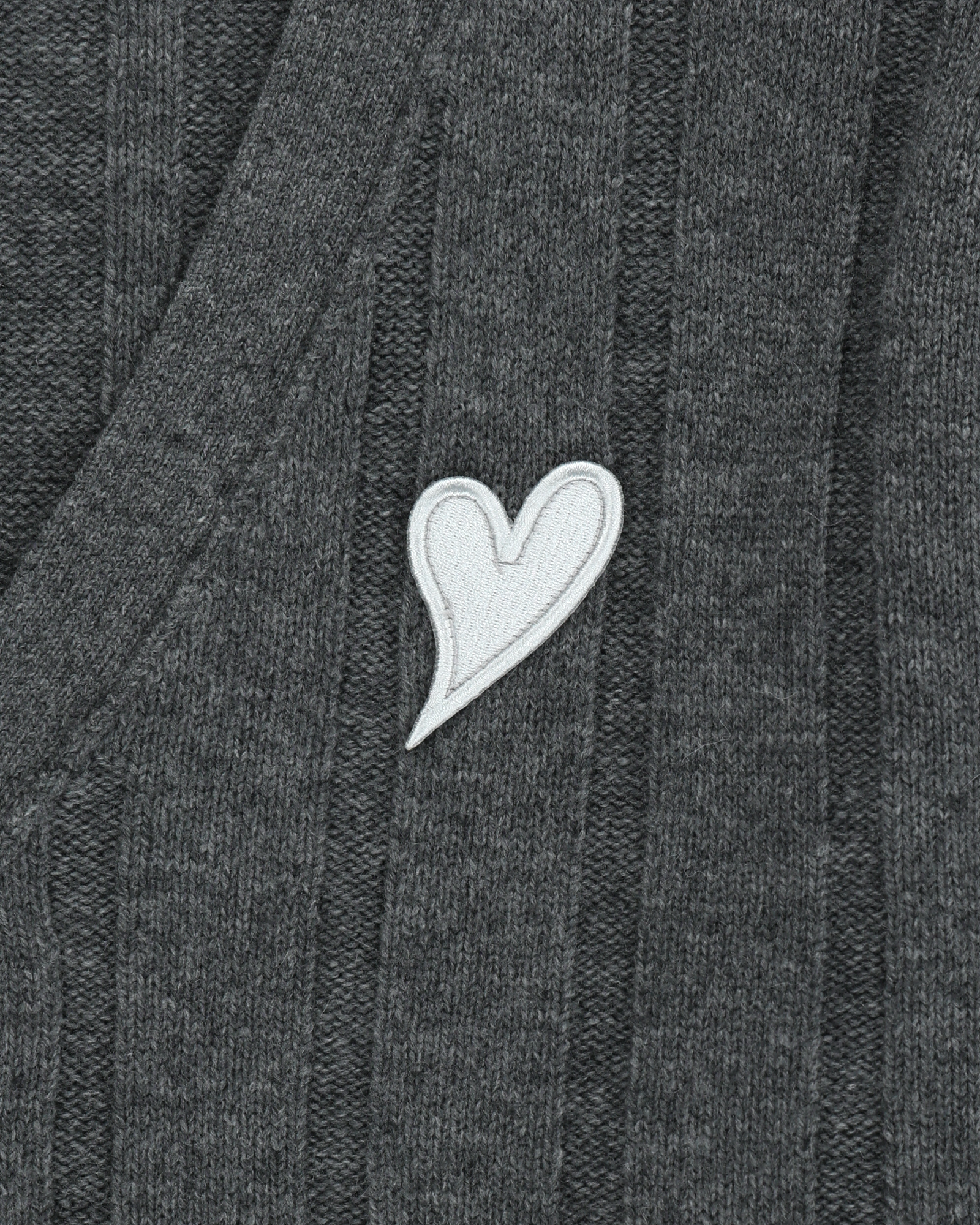 Kimhe Kim - Heart Patch V-Neck Cardigan (Melange Dark Grey) product image 13 | TRAB K-Fashion Australia