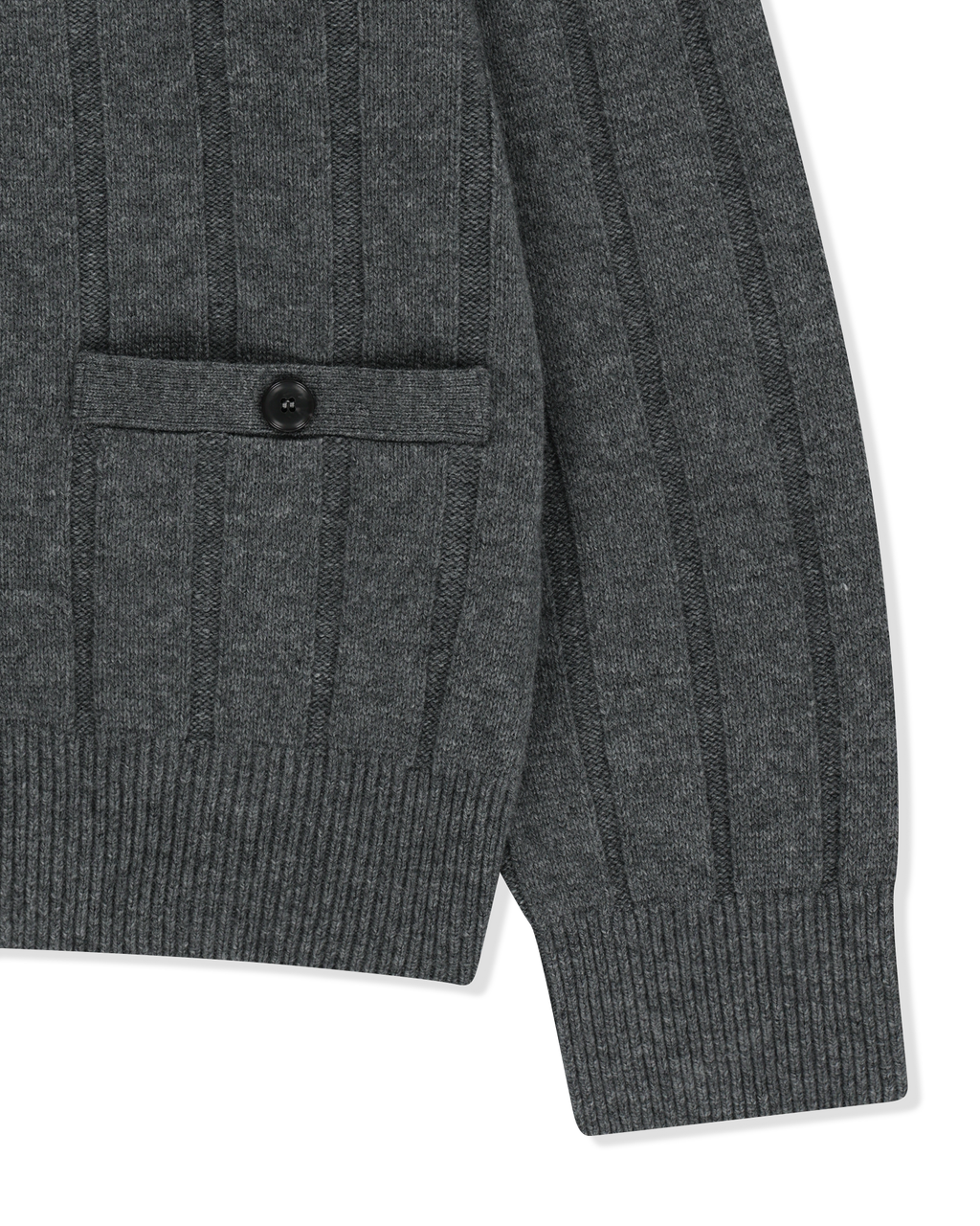 Kimhe Kim - Heart Patch V-Neck Cardigan (Melange Dark Grey) product image 14 | TRAB K-Fashion Australia