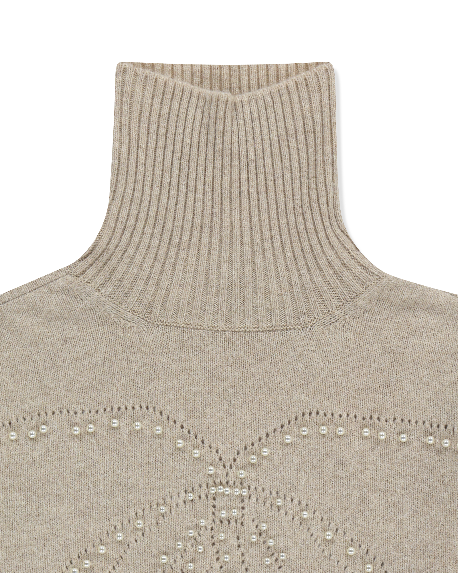 Kimhe Kim - Pearl Embellished Pointelle Sweater (Beige) product image 11 | TRAB K-Fashion Australia