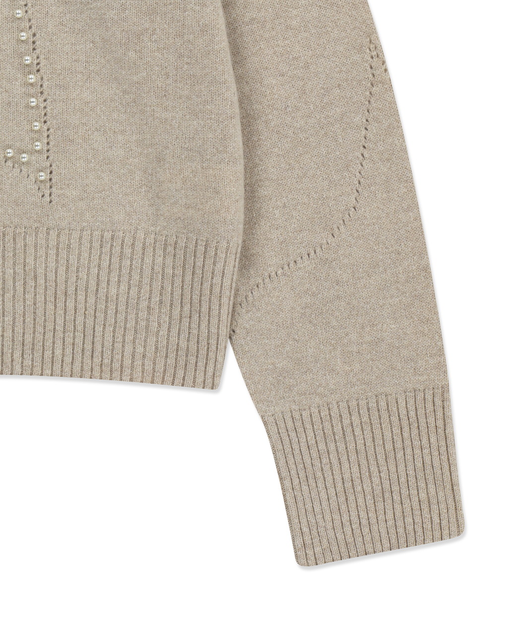 Kimhe Kim - Pearl Embellished Pointelle Sweater (Beige) product image 9 | TRAB K-Fashion Australia
