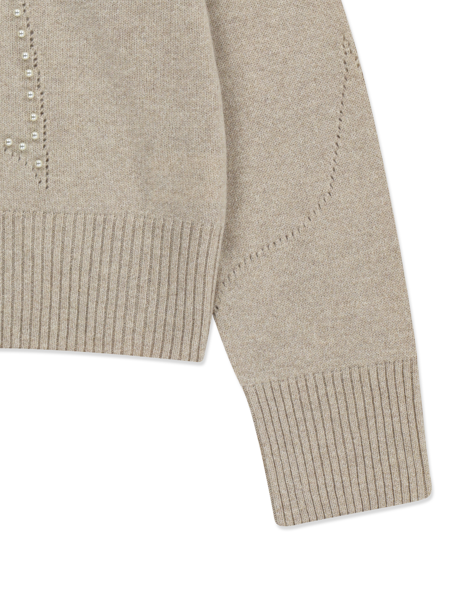 Kimhe Kim - Pearl Embellished Pointelle Sweater (Beige) product image 9 | TRAB K-Fashion Australia