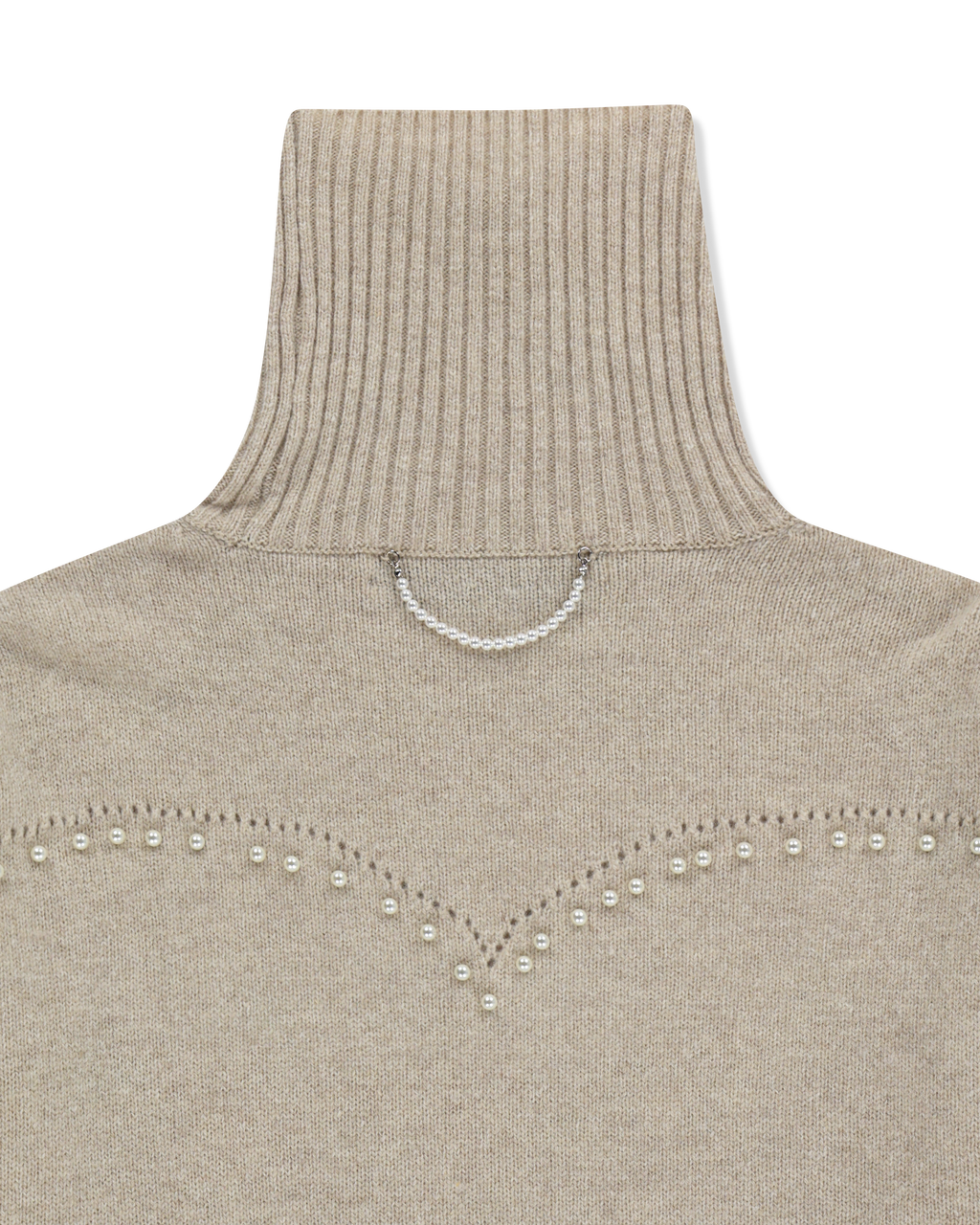 Kimhe Kim - Pearl Embellished Pointelle Sweater (Beige) product image 10 | TRAB K-Fashion Australia