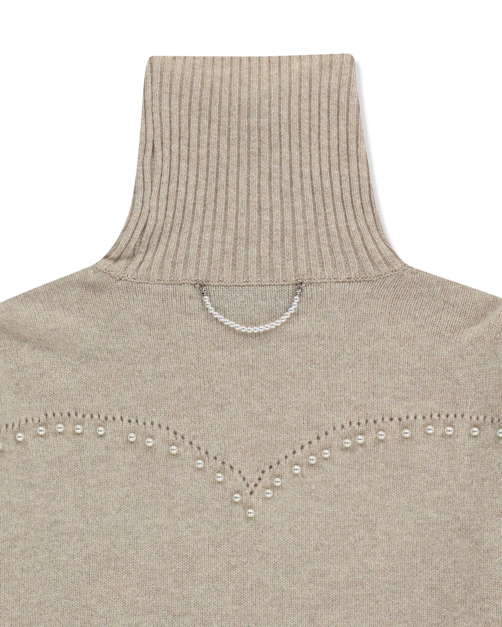 Kimhe Kim - Pearl Embellished Pointelle Sweater (Beige) product image 10 | TRAB K-Fashion Australia