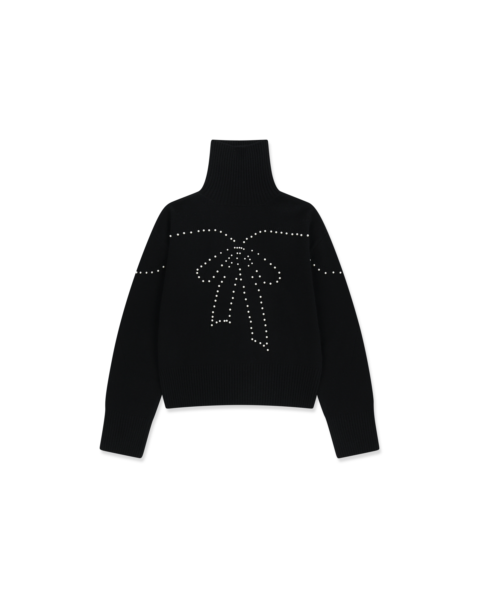 Kimhe Kim - Pearl Embellished Pointelle Sweater (Black) product image 1 | TRAB K-Fashion Australia