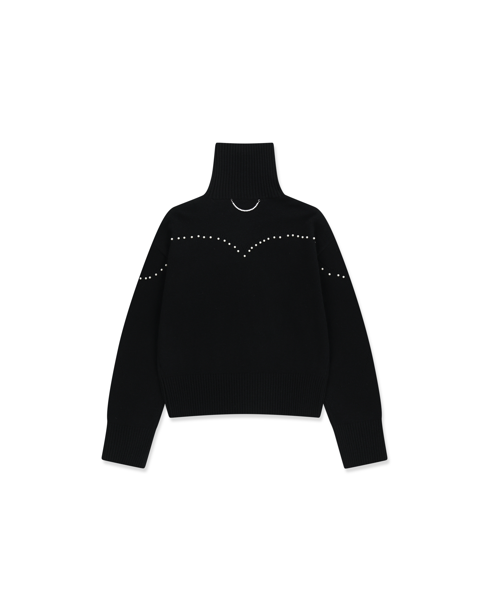 Kimhe Kim - Pearl Embellished Pointelle Sweater (Black) product image 2 | TRAB K-Fashion Australia